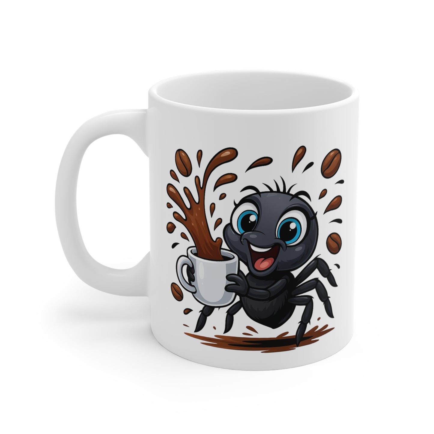 Mug Araignée Café – Tasse Céramique 325ml – Design Drôle et Mignon – Cadeau Original Amateur de Café