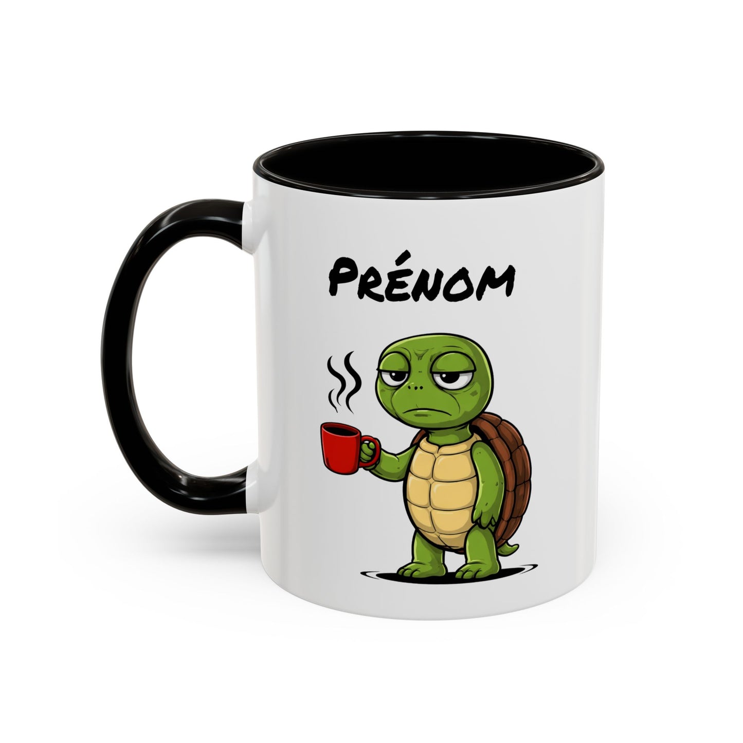 Mug Tortue Fatiguée Personnalisable 325ml – Tasse Café Humour Animal Mignon Drôle Réveil Difficile