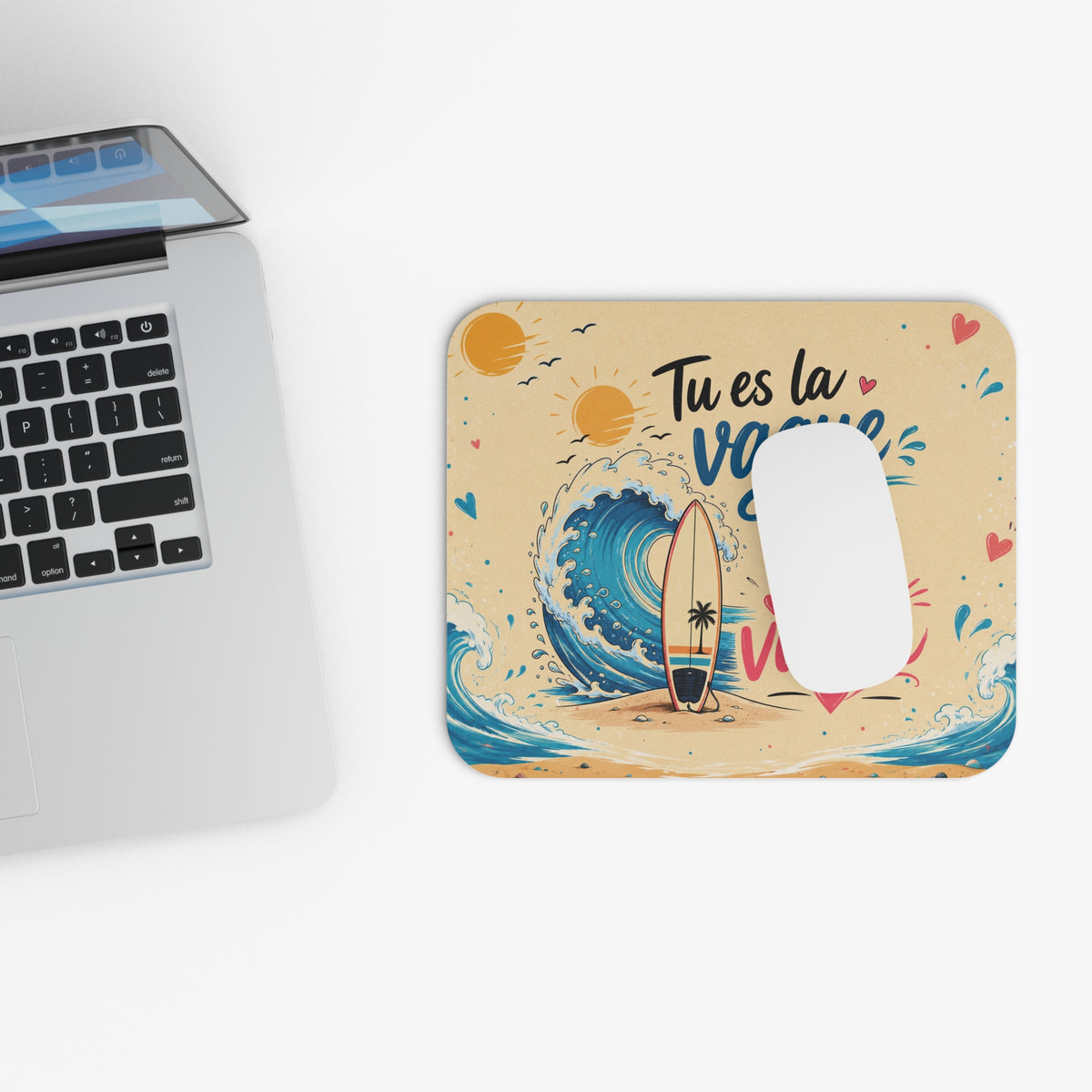 Tapis de Souris 22x18cm Tu es la Vague qui me Fait Vibrer – Surf et Océan – Cadeau Amour Original