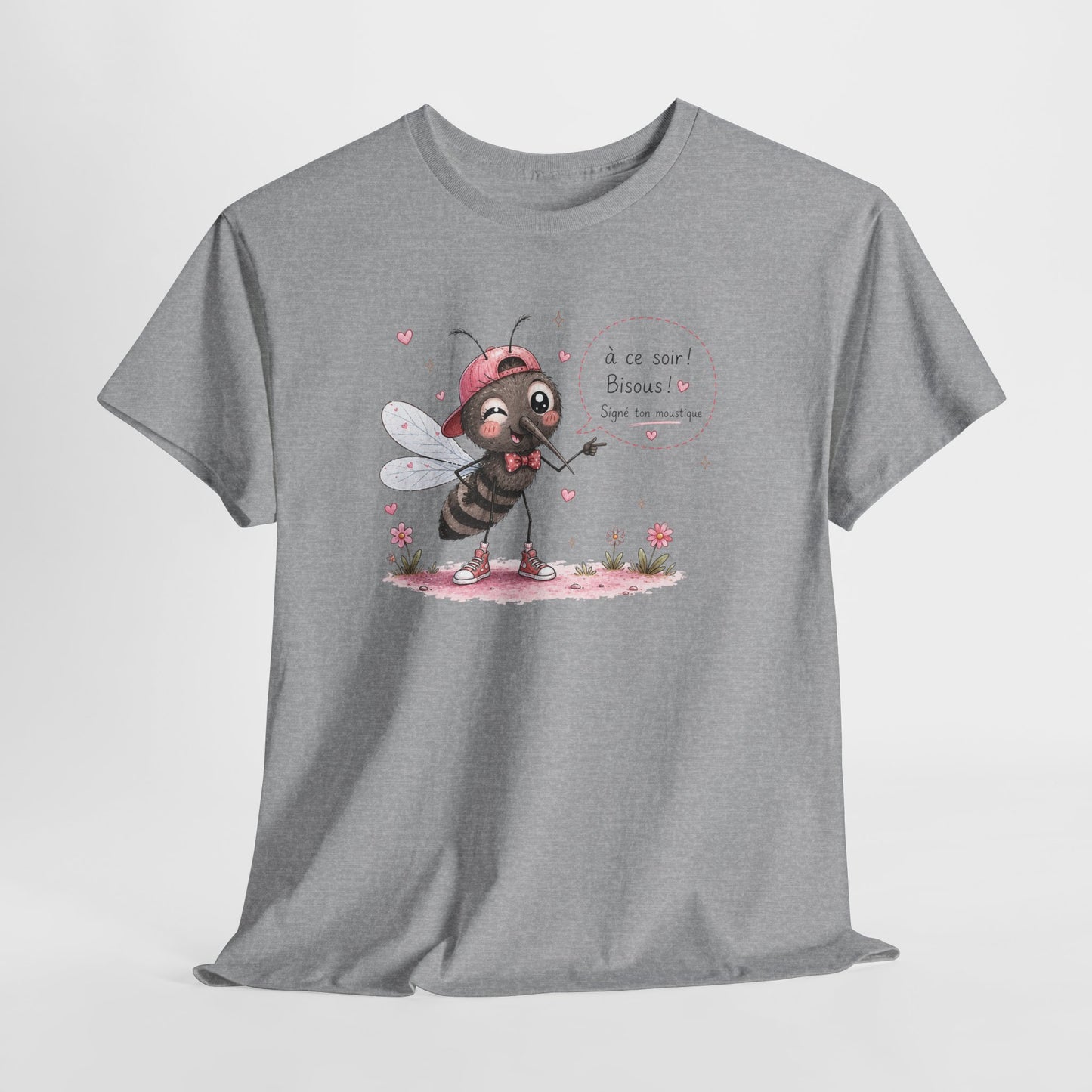 Tee-Shirt Humour À Ce Soir Bisous Signé Ton Moustique – Cadeau Drôle Homme Femme – Design Original