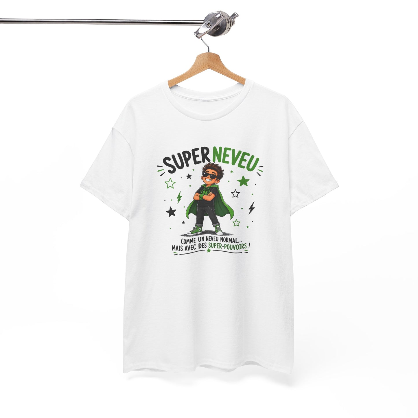 Tee Shirt Neveu Homme – Super Neveu Comme un Neveu Normal Mais Avec des Super-Pouvoirs – T-Shirt Humour Cadeau Original