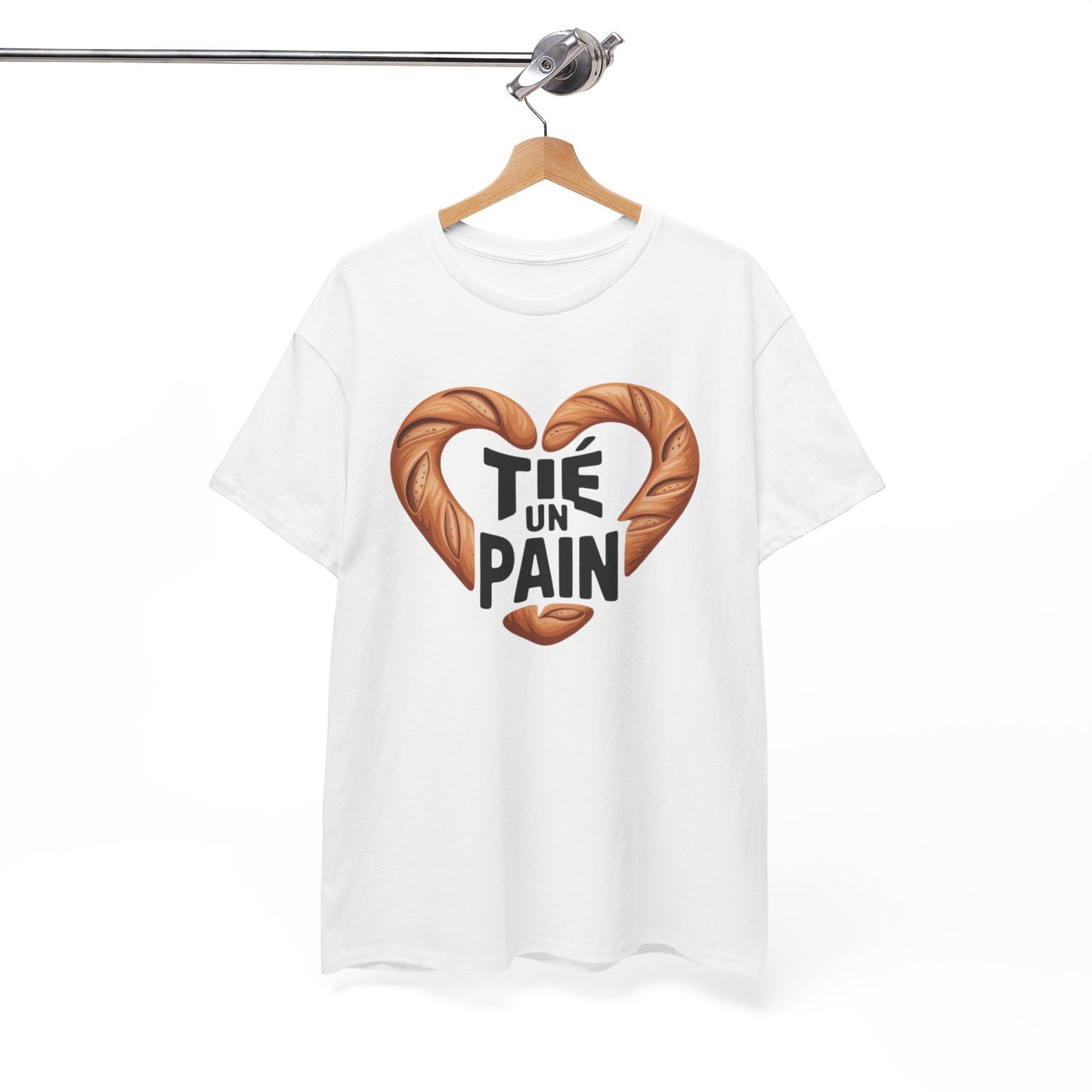 T-Shirt Humoristique Pain Homme Femme – Tee Shirt Boulangerie Drôle – Cadeau Amoureux du Pain Noir Blanc Gris
