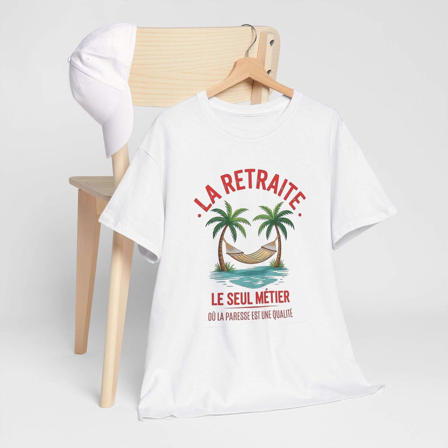 Tee Shirt Homme et Femme Retraite Humour Cadeau Retraité Départ en Retraite Vacances Repos Hamac Collègue