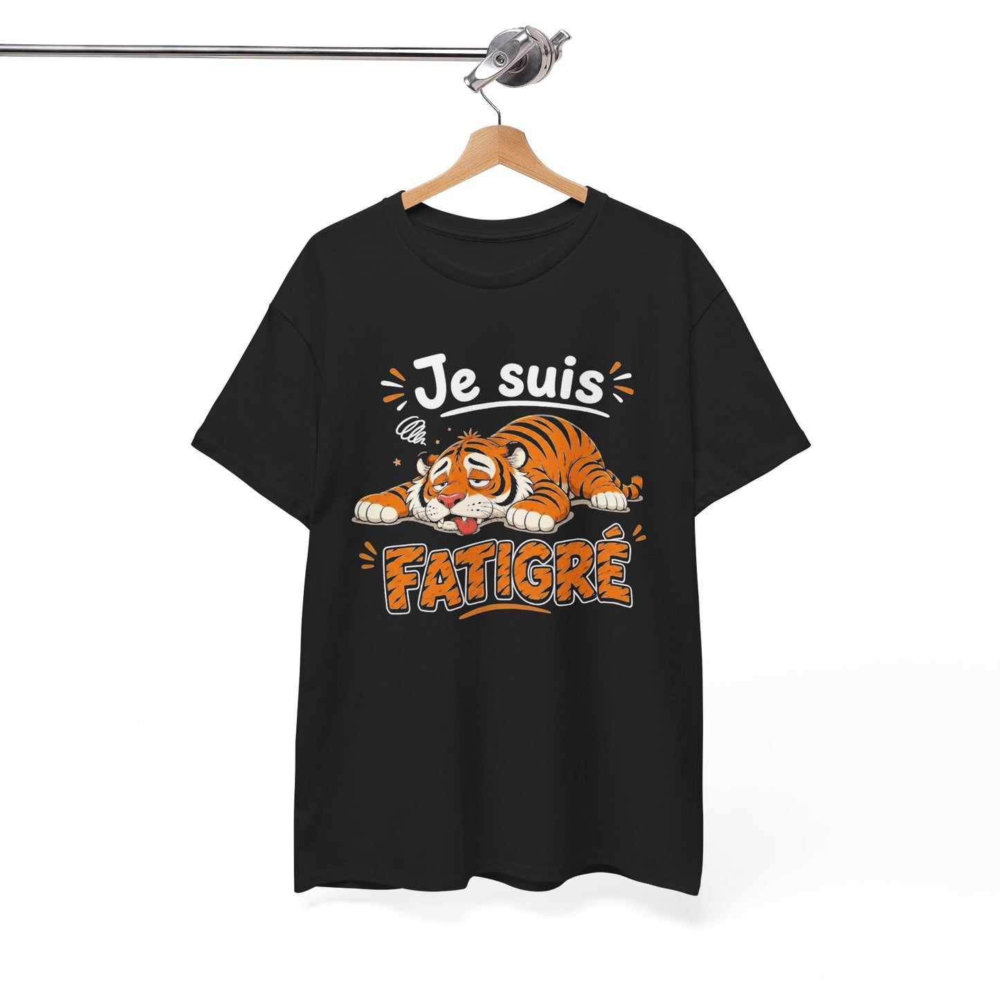 Tee Shirt Humour Homme et Femme Je Suis Fatigré Tigre Fatigué Cartoon Cadeau Original
