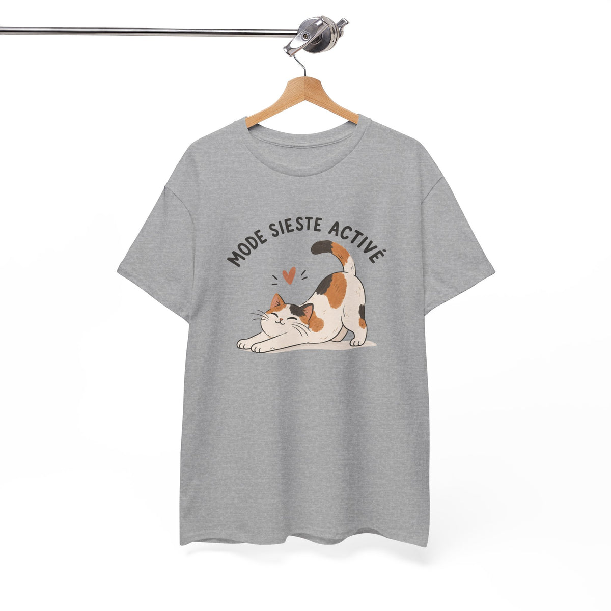 Tee Shirt Chat Homme Femme – Mode Sieste Activé – T-Shirt Humour Chat Amoureux des Chats Cadeau Original