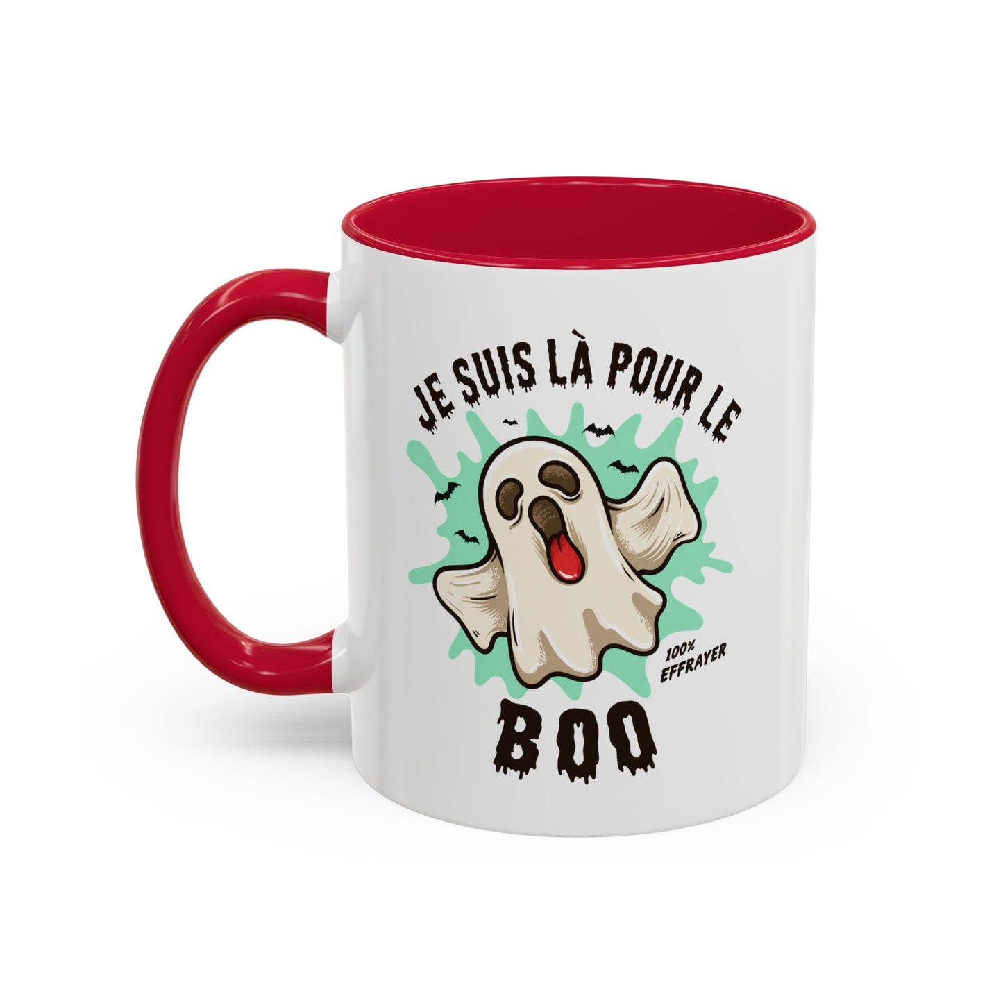 Mug Halloween Fantôme Humour – Tasse Effrayante Drôle Esprit Boo – Cadeau Halloween Homme et Femme Noir Bleu Rouge