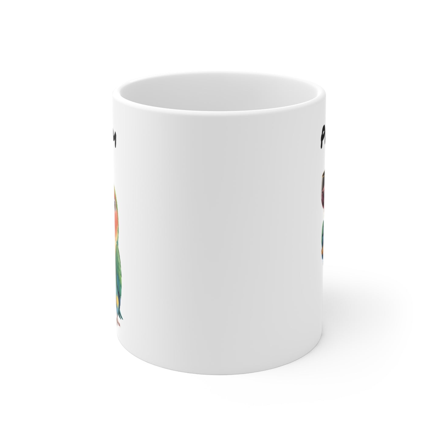 Tasse Personnalisable Perroquet et Verre de Vin – Mug Humour Tropical Coloré – Cadeau Original Amoureux du Vin 325ml