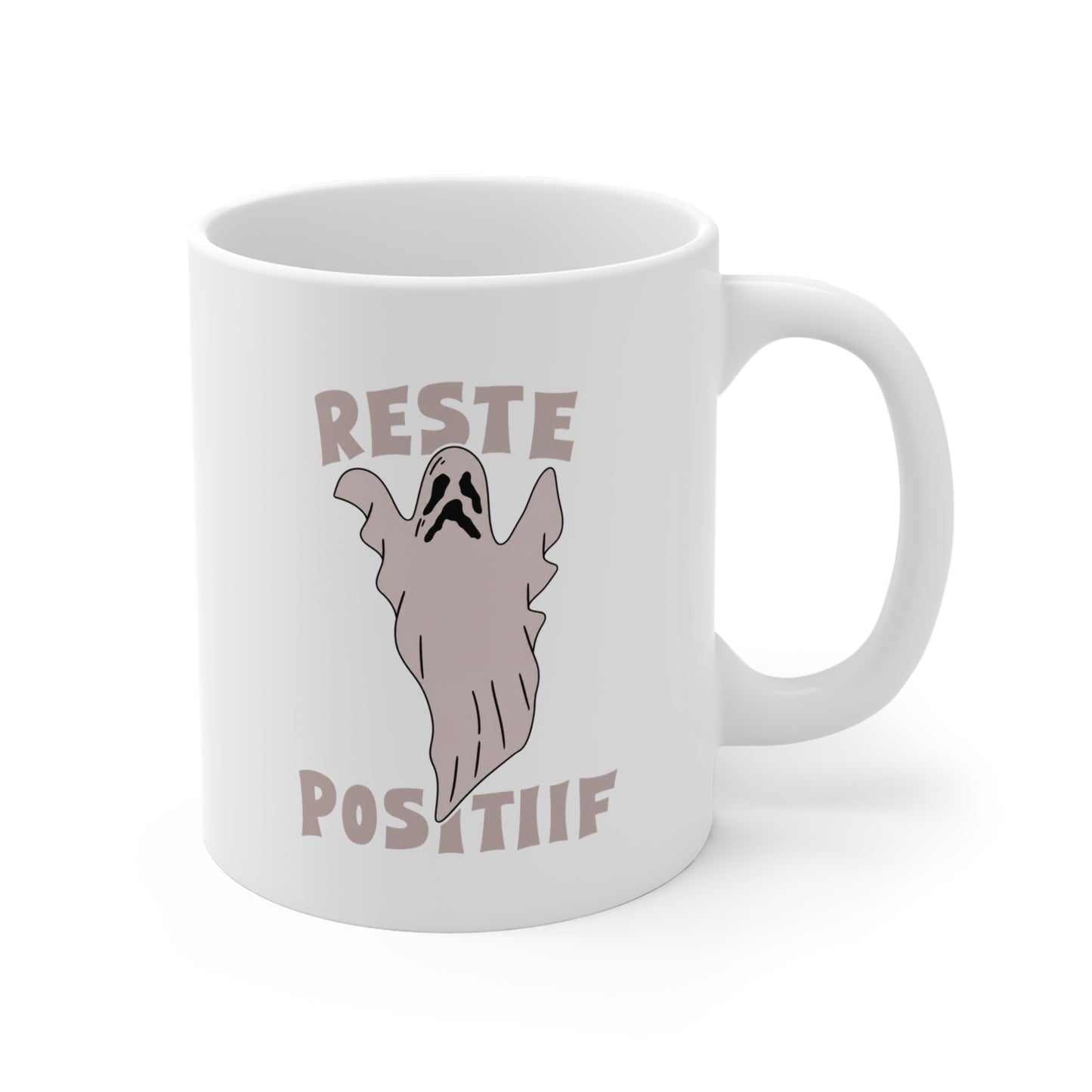 Mug Fantôme Humour – Tasse Halloween Positive – Cadeau Original Homme et Femme, Esprit Drôle Surnaturel