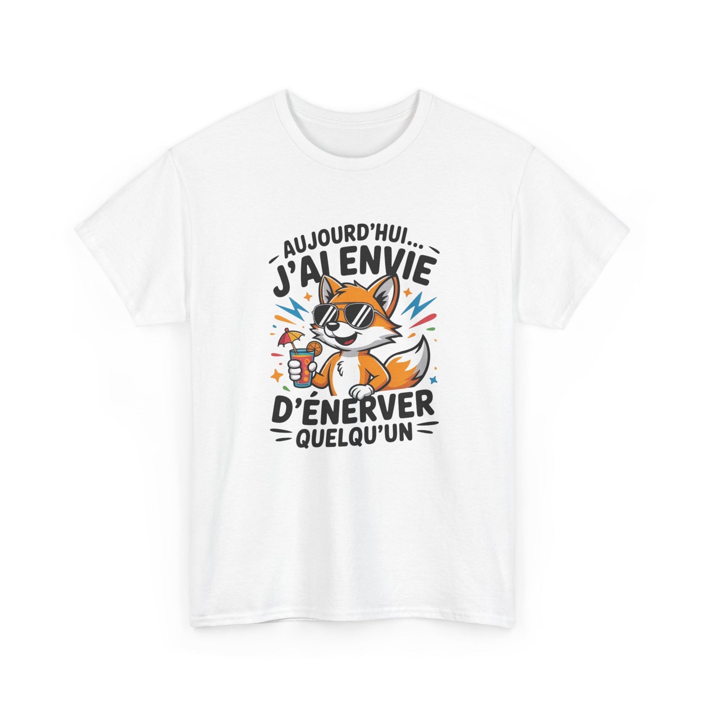 T-Shirt Humoristique Renard Homme Femme – Tee Shirt Drôle Sarcastique – Cadeau Fun Adulte Noir Blanc Gris