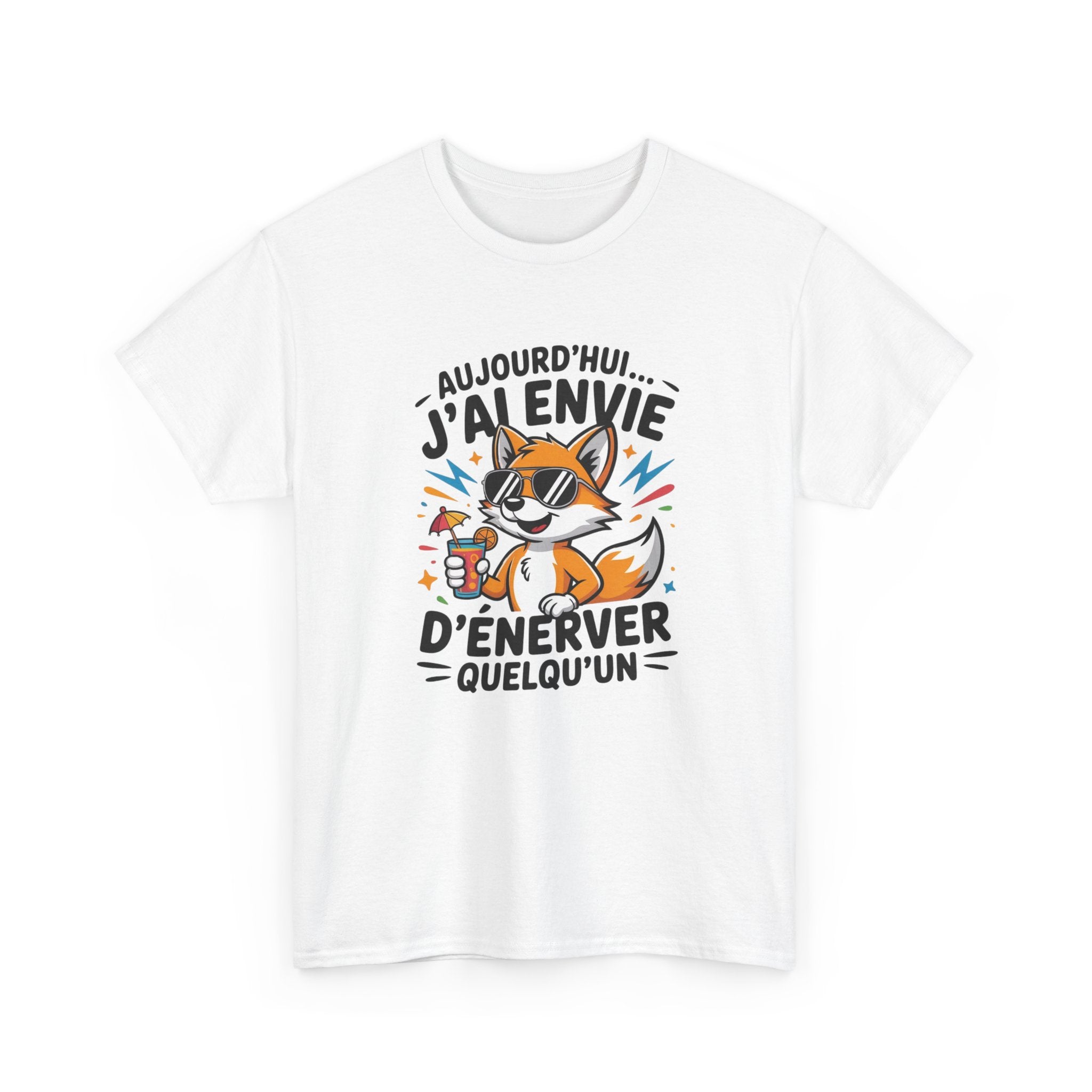 T-Shirt Humoristique Renard Homme Femme – Tee Shirt Drôle Sarcastique – Cadeau Fun Adulte Noir Blanc Gris