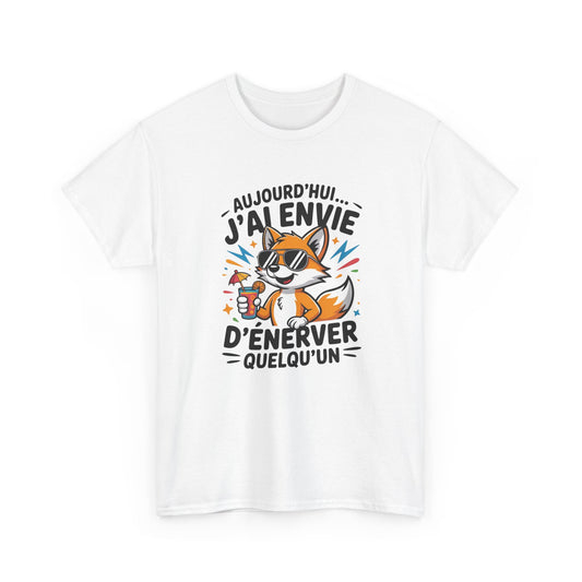 T-Shirt Humoristique Renard Homme Femme – Tee Shirt Drôle Sarcastique – Cadeau Fun Adulte Noir Blanc Gris