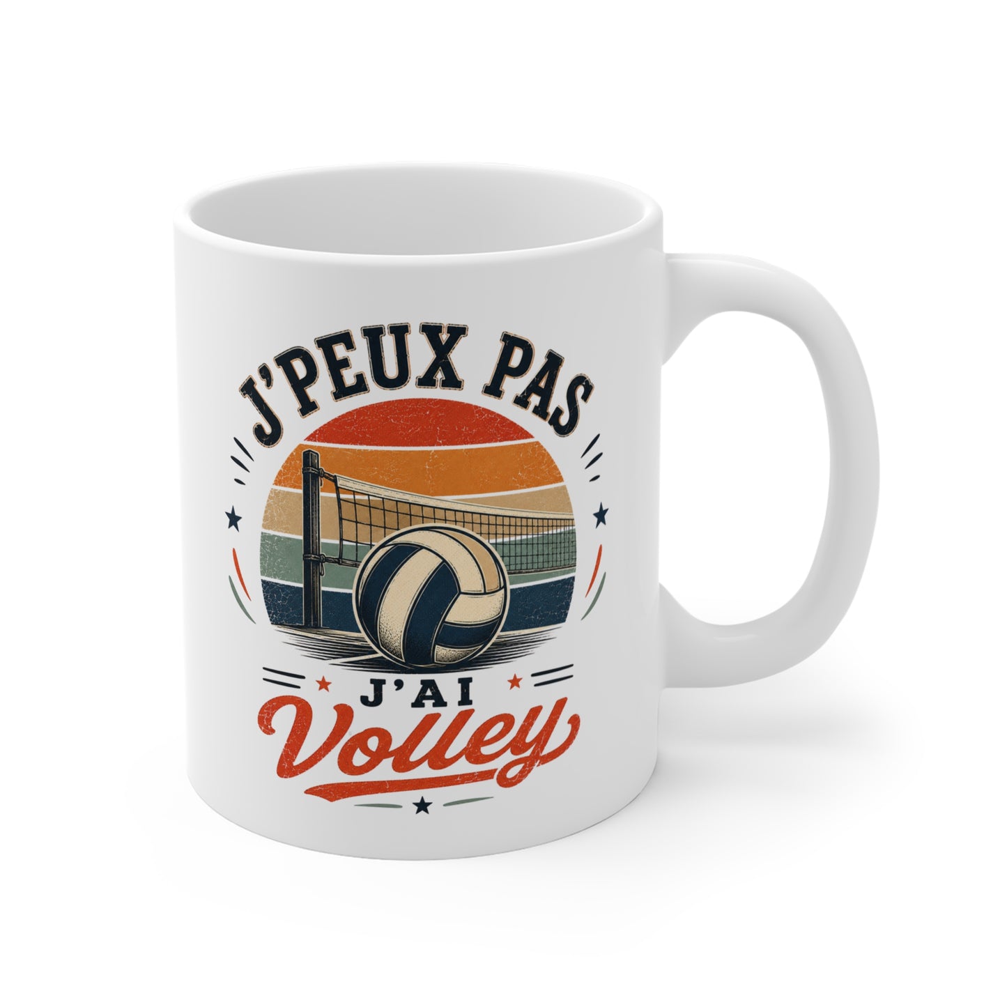 Tasse J’Peux Pas J’Ai Volley – Mug Humour Volleyball Vintage – Cadeau Sport Homme Femme 325ml