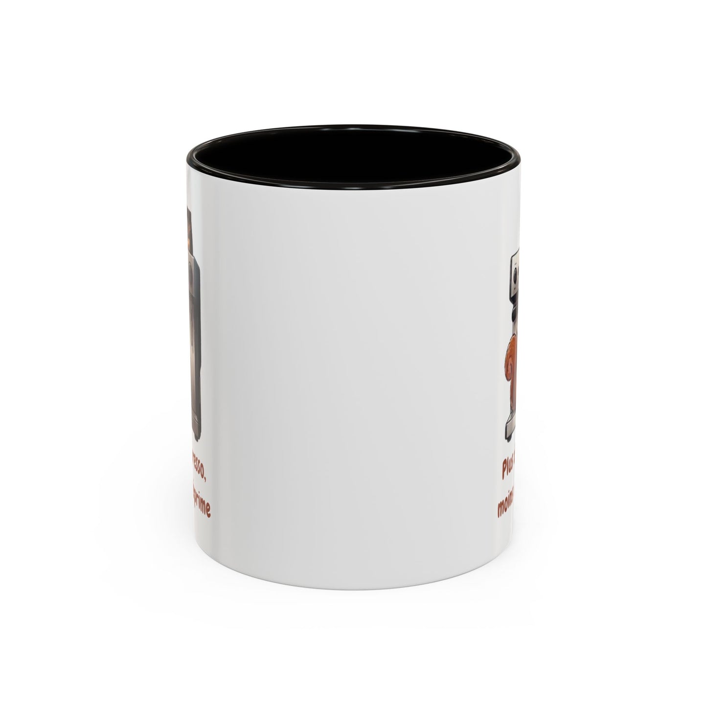 Tasse Drôle Café Plus d'Expresso Moins de Déprime – Mug Écureuil Machine à Café Homme Femme – Cadeau Amateur de Café Expresso Barista 325 ml