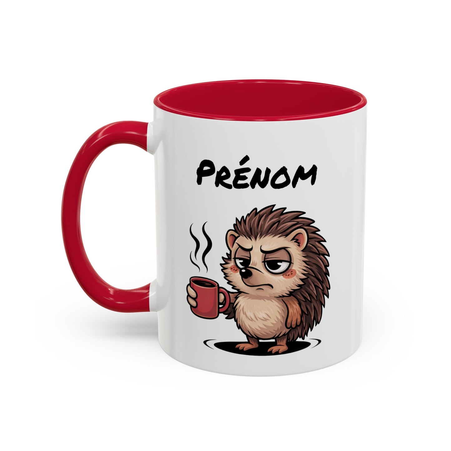 Tasse Hérisson Café Personnalisable 325ml – Mug Céramique Humour Réveil Matin Prénom Cadeau Original