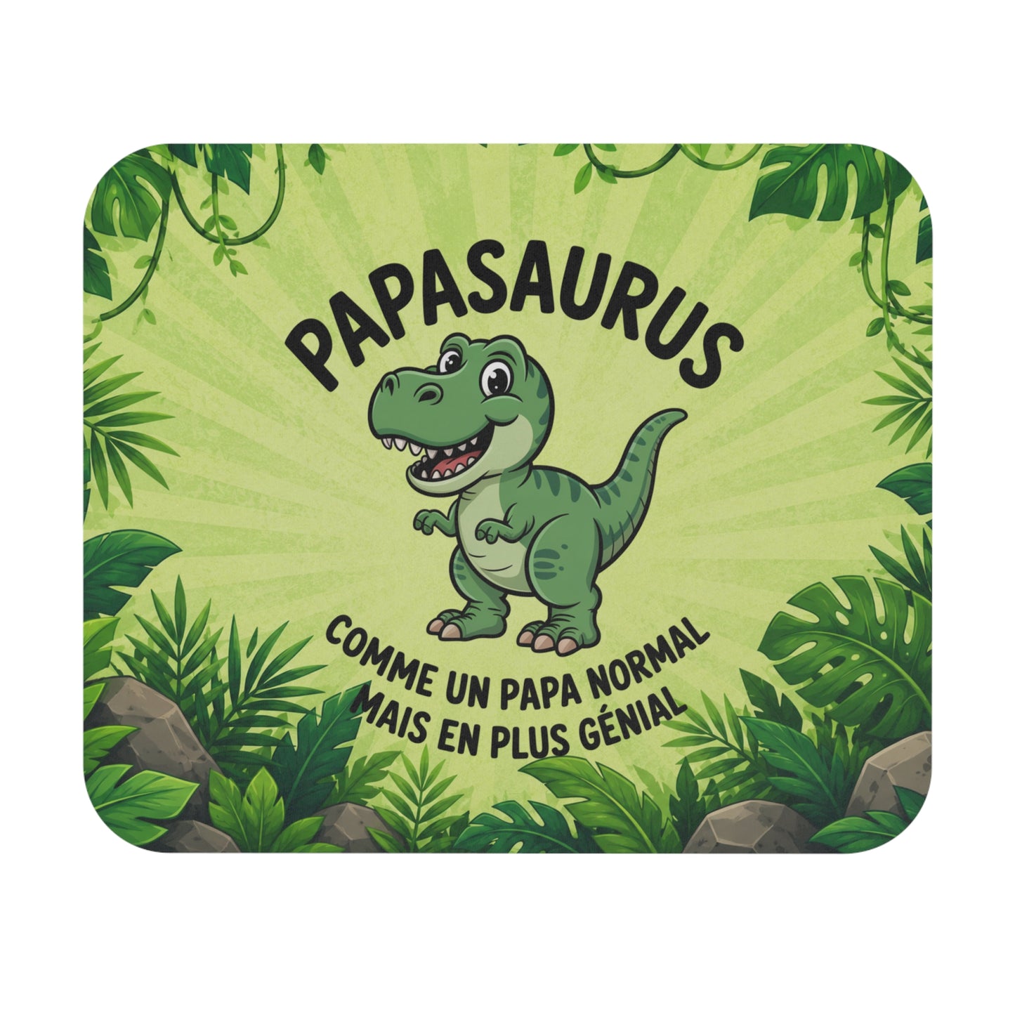 Tapis de Souris 22x18cm Papasaurus Papa Dinosaure Drôle Cadeau Papa Humour Jurassic Bureau Gaming Fête des Pères