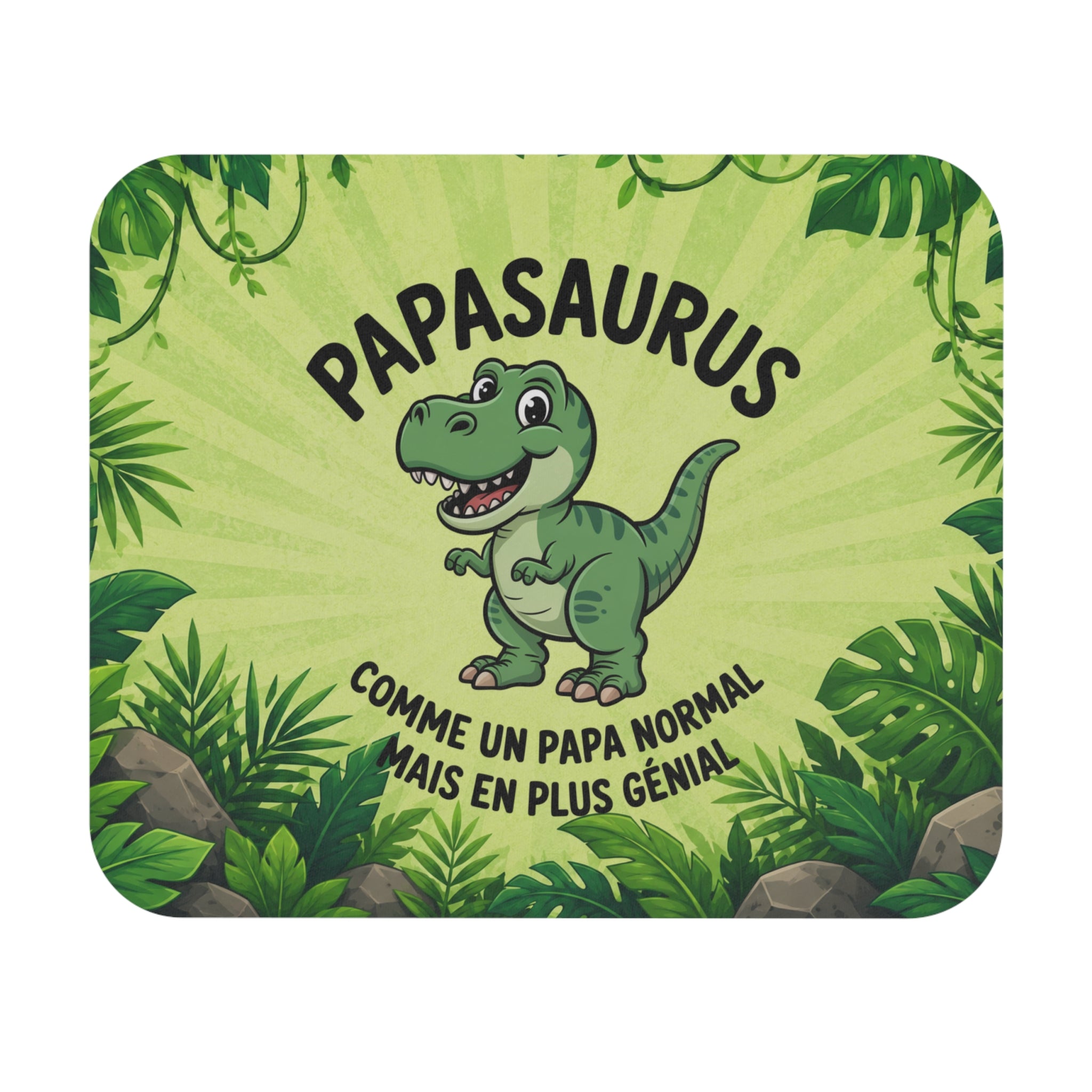 Tapis de Souris 22x18cm Papasaurus Papa Dinosaure Drôle Cadeau Papa Humour Jurassic Bureau Gaming Fête des Pères