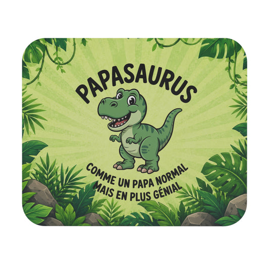 Tapis de Souris 22x18cm Papasaurus Papa Dinosaure Drôle Cadeau Papa Humour Jurassic Bureau Gaming Fête des Pères