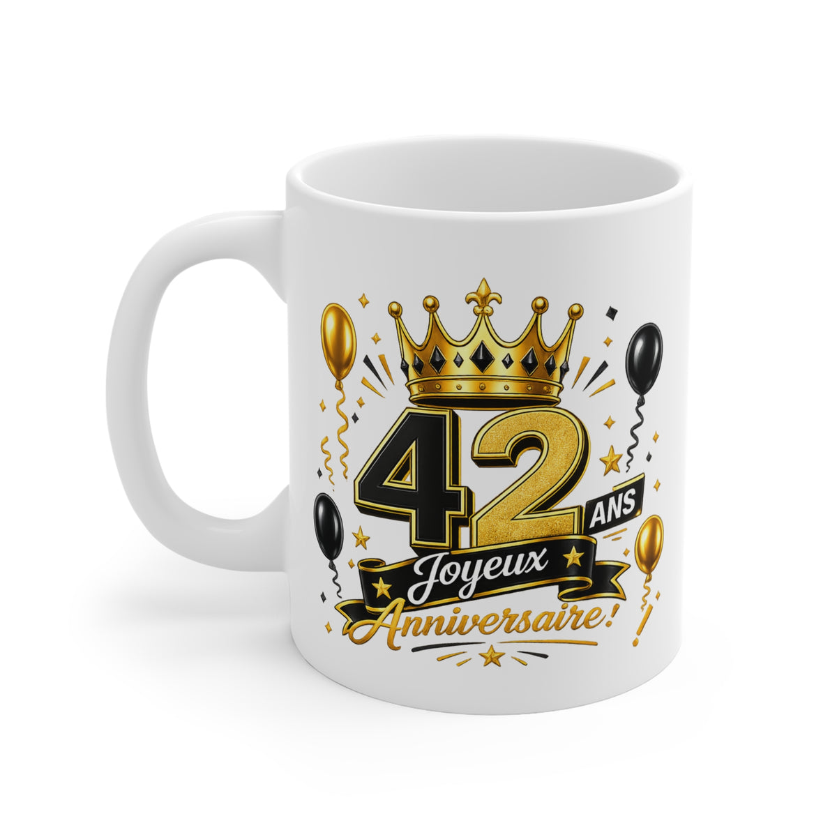 Mug Joyeux 42 Ans – Tasse Anniversaire 42 Ans – Cadeau Original pour Femme Homme – Idée Cadeau 42e Anniversaire