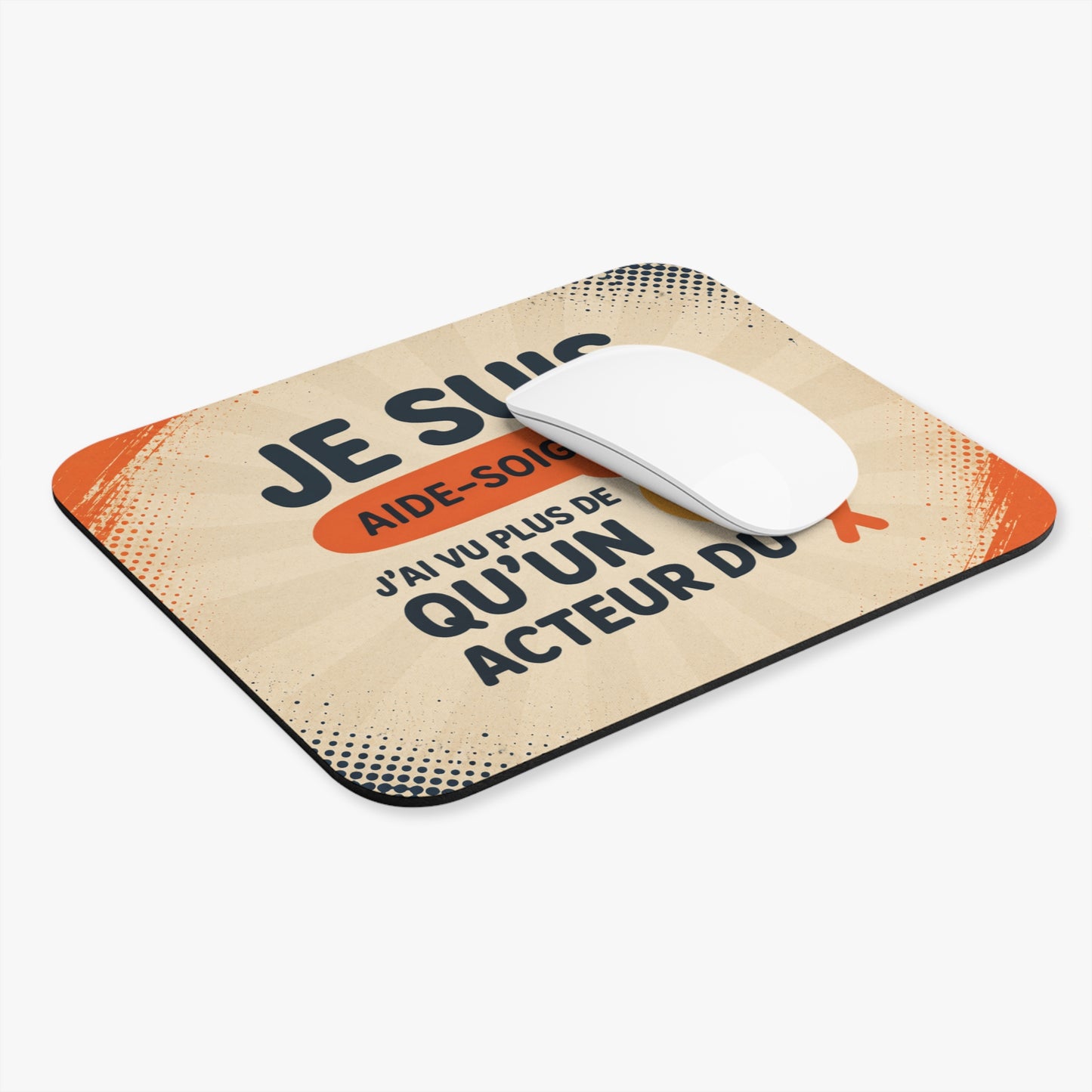 Tapis de Souris 22x18cm Humour Aide Soignant  Cadeau  Homme  Collègue Bureau Gaming