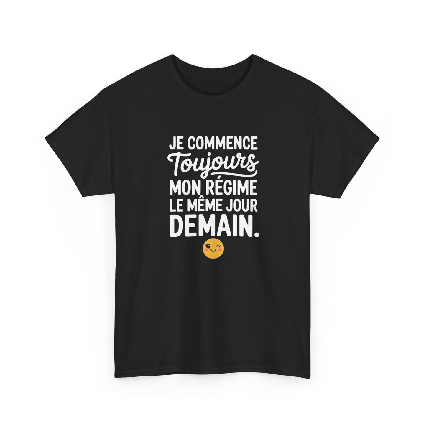 Tee Shirt Je Commence Toujours Mon Régime Demain – T-shirt Humour Procrastination – Cadeau Drôle