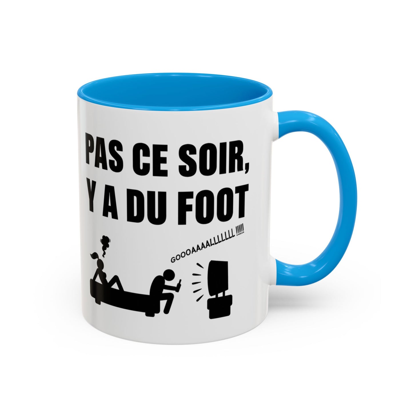 Mug Humour Football – Pas Ce Soir Y A Du Foot – Tasse Drôle Cadeau Original Fan De Foot Céramique 325ml