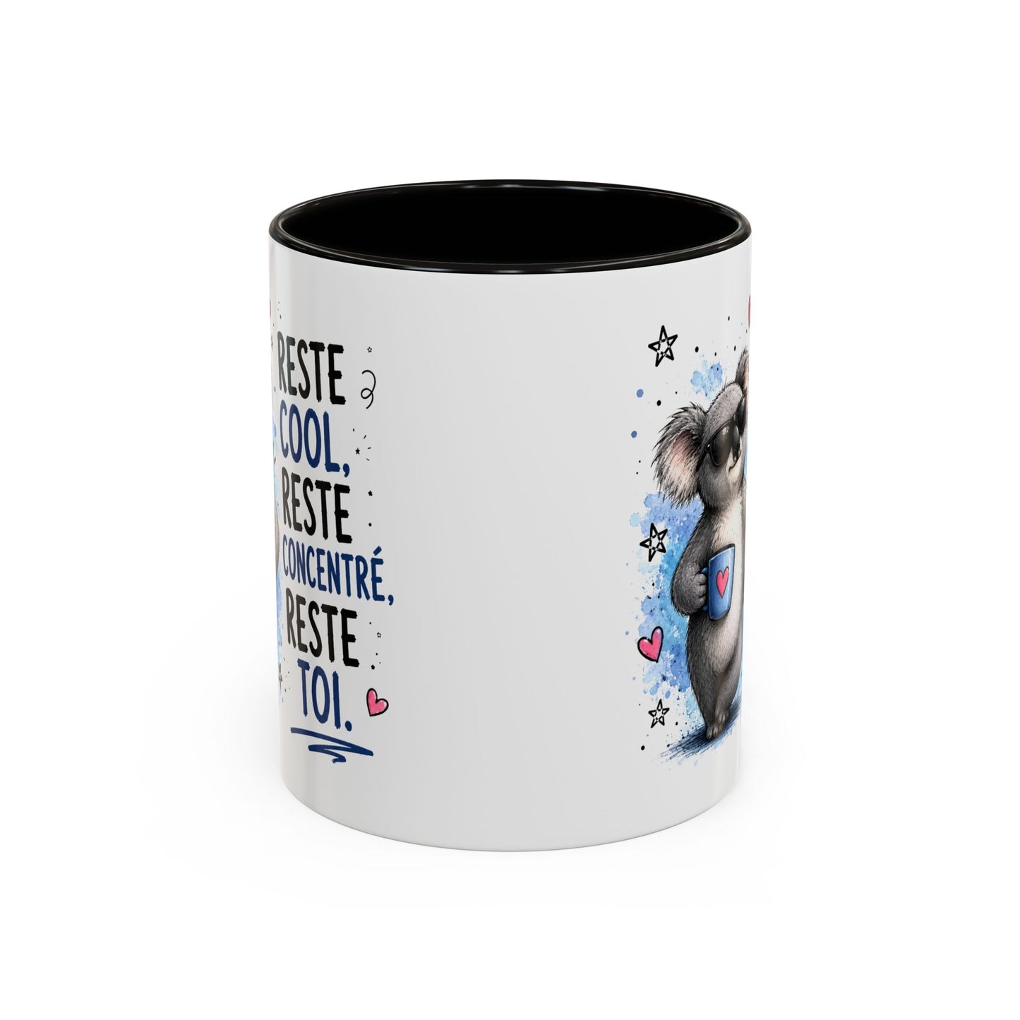 Tasse Koala Drôle Homme Femme – Mug Reste cool reste concentré reste toi – Cadeau Humour Positif 325 ml
