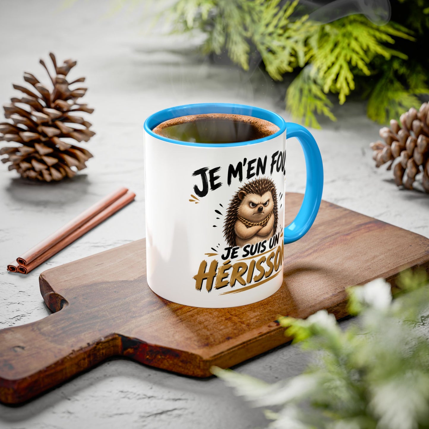 Tasse Je M’En Fous Je Suis Un Hérisson – Mug Hérisson Humoristique – Cadeau Homme Femme Amoureux des Animaux 325ml