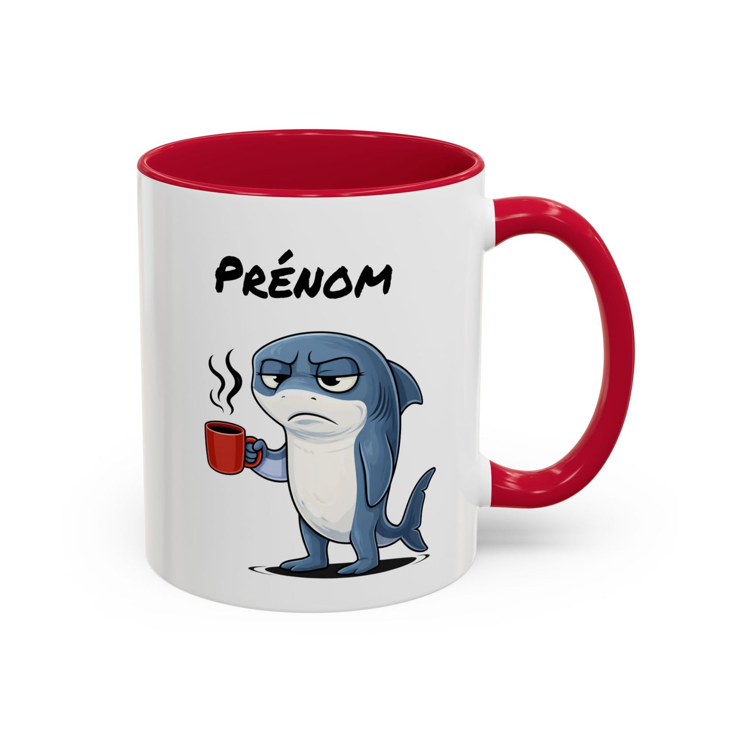 Mug Requin Fatigué Personnalisable 325ml – Tasse Café Humour Animal Drôle Mignon Réveil Difficile