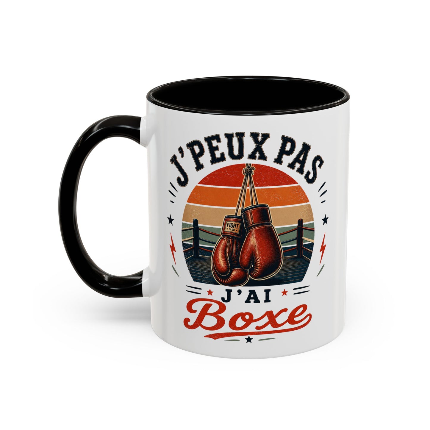 Tasse J’Peux Pas J’Ai Boxe – Mug Boxe Vintage Humoristique – Cadeau Boxeur Homme Femme 325ml