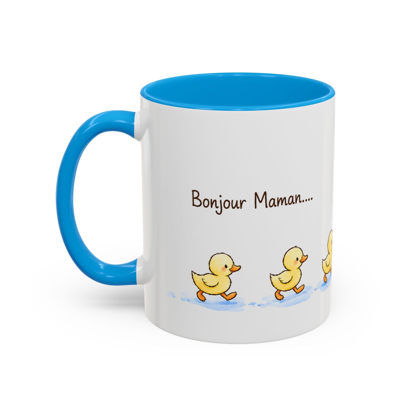 Tasse Bonjour Maman – Merci de Toujours Me Montrer le Chemin – Mug Canards Aquarelle Cadeau Maman 325ml