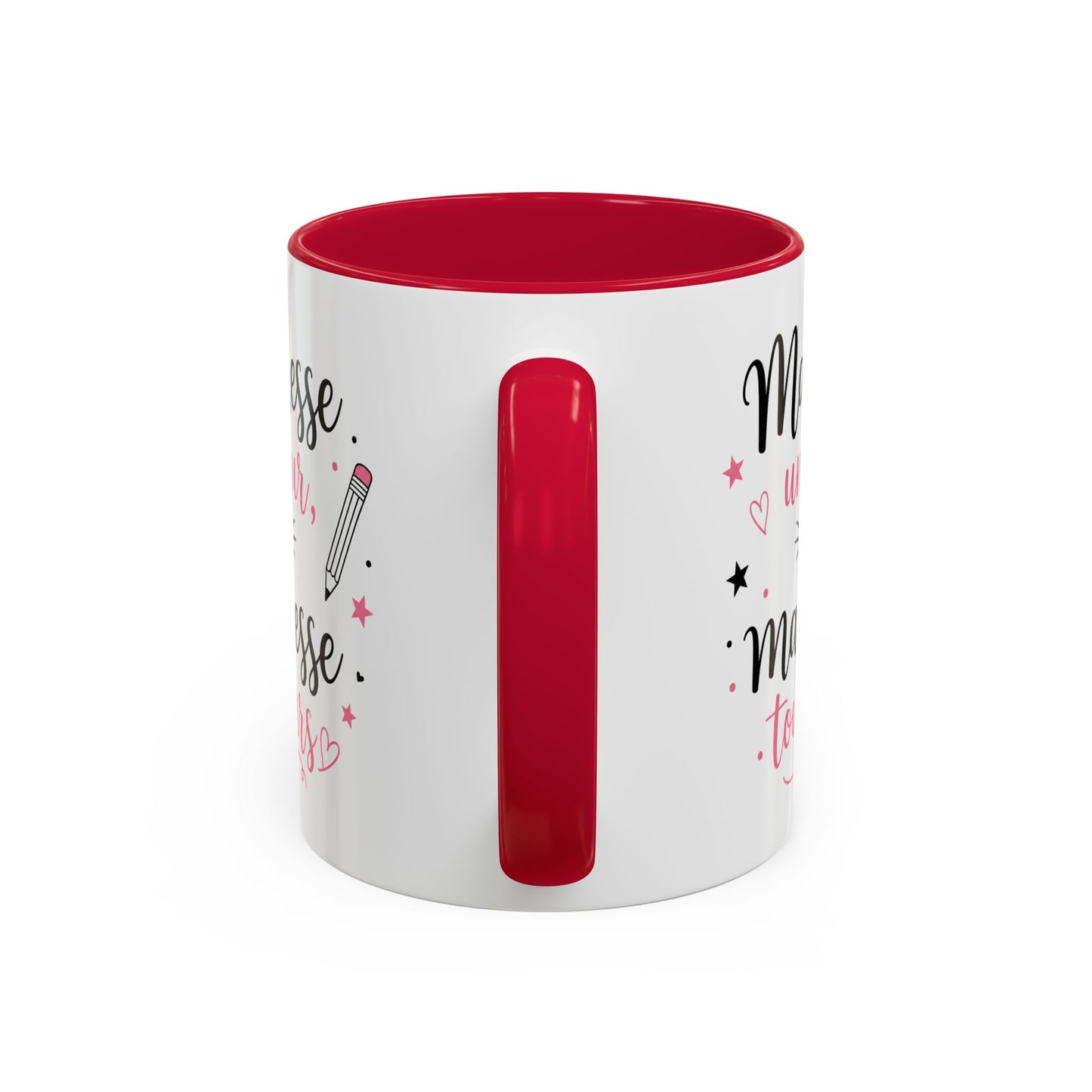 Tasse Maîtresse Un Jour Maîtresse Toujours – Mug Remerciement Enseignante École Primaire – Cadeau Fin d’Année 325ml Noir Bleu Rouge