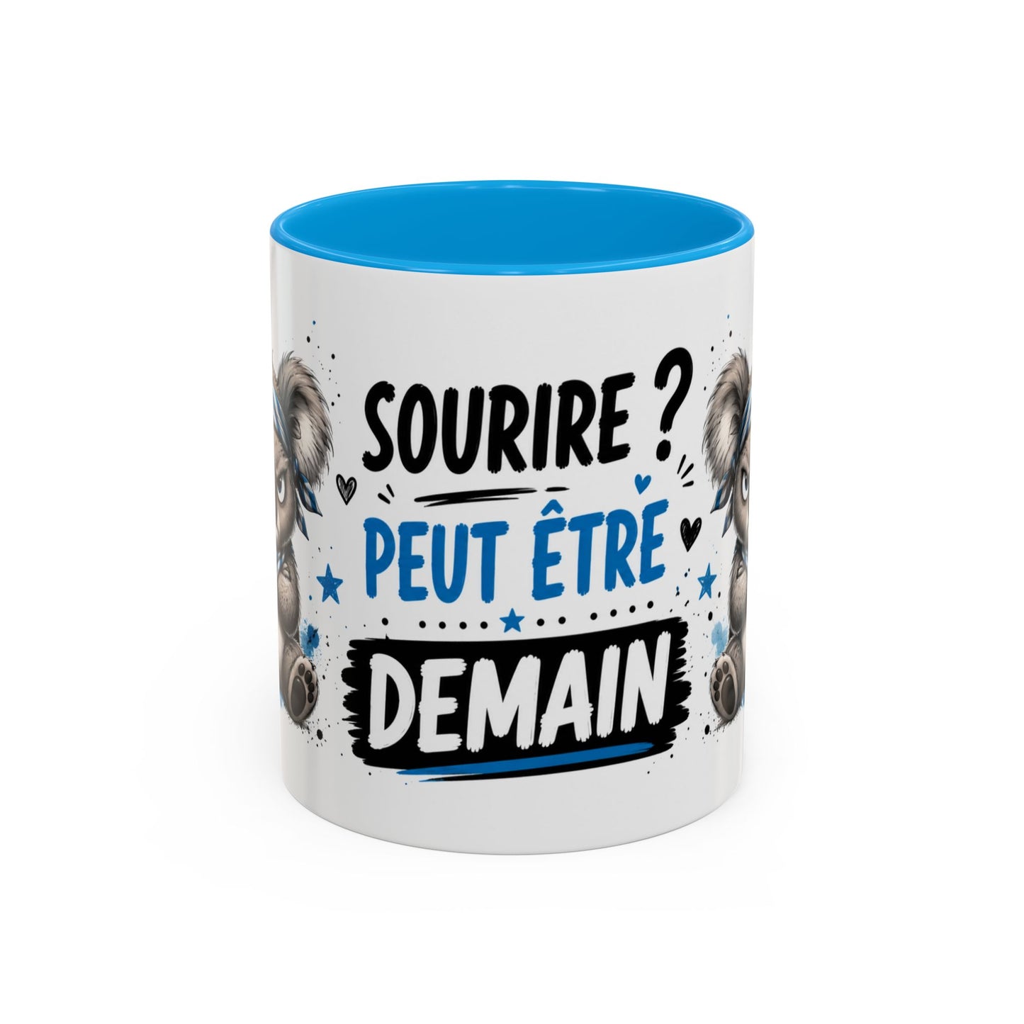 Tasse Sourire ? Peut-Être Demain – Mug Humour Koala Boudeur – Cadeau Original Homme Femme 325ml