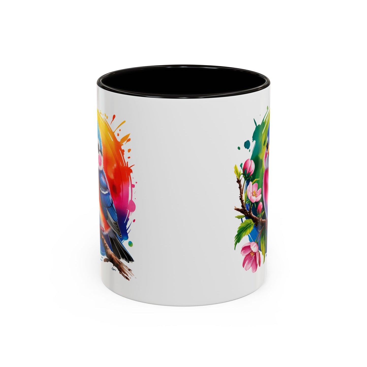 Mug Oiseau Multicolore – Tasse Design Artistique Oiseau et Fleurs Nature – Cadeau Original 325ml