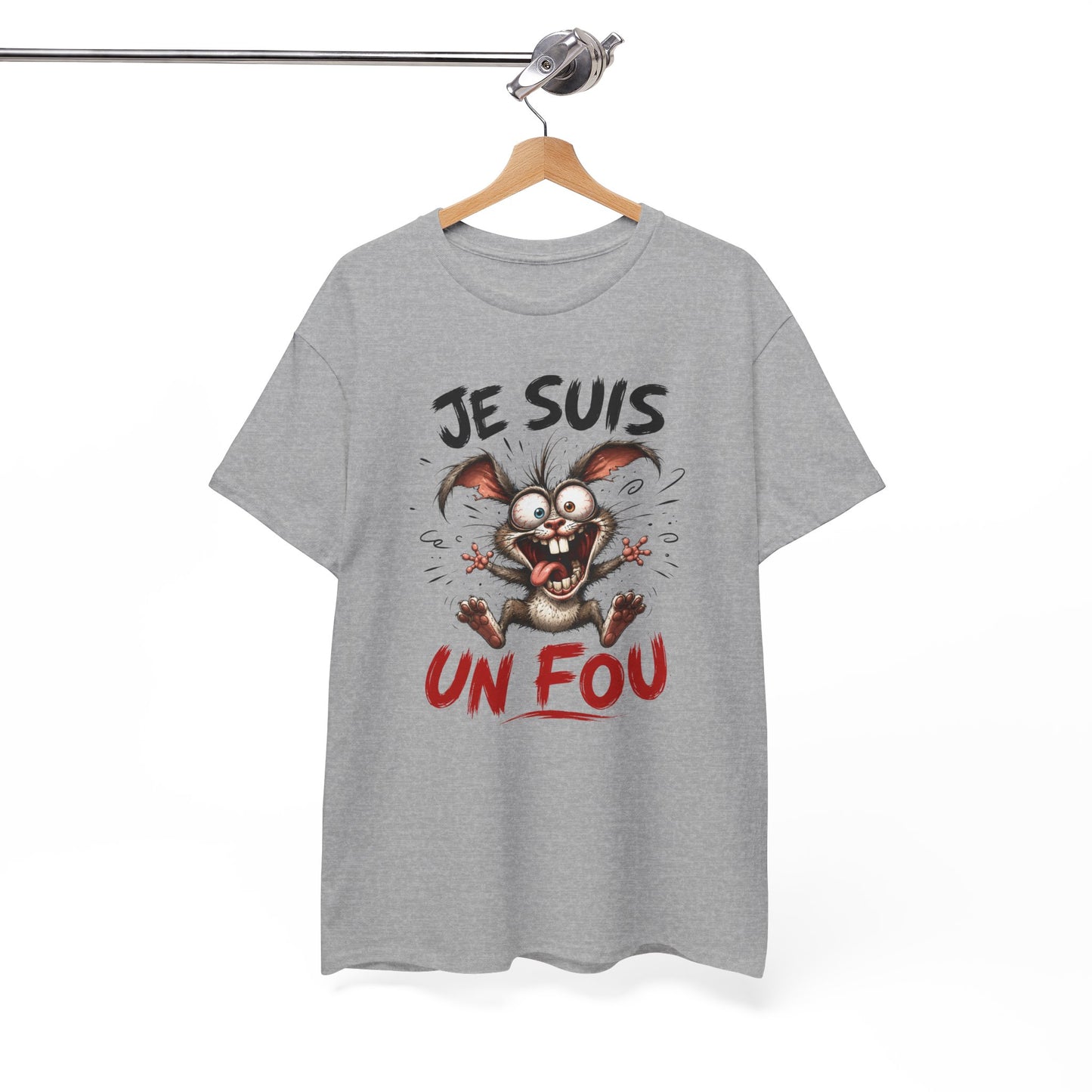 Tee-Shirt Homme Je Suis Un Fou – Lapin Fou Cartoon Humour – Cadeau Drôle Homme