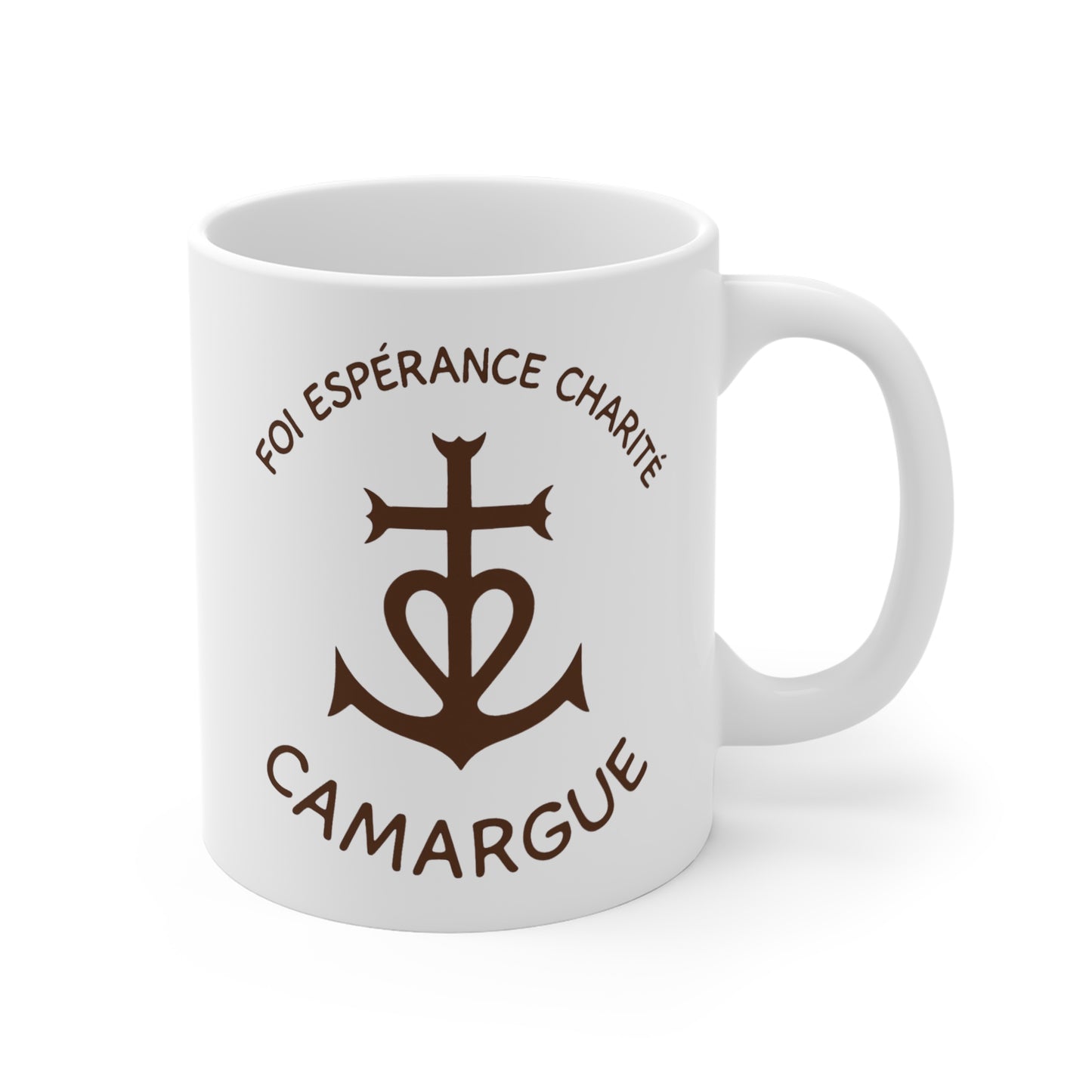 Tasse Céramique Camargue 325ml – Symbole Foi Espérance Charité – Mug Tradition Provençale