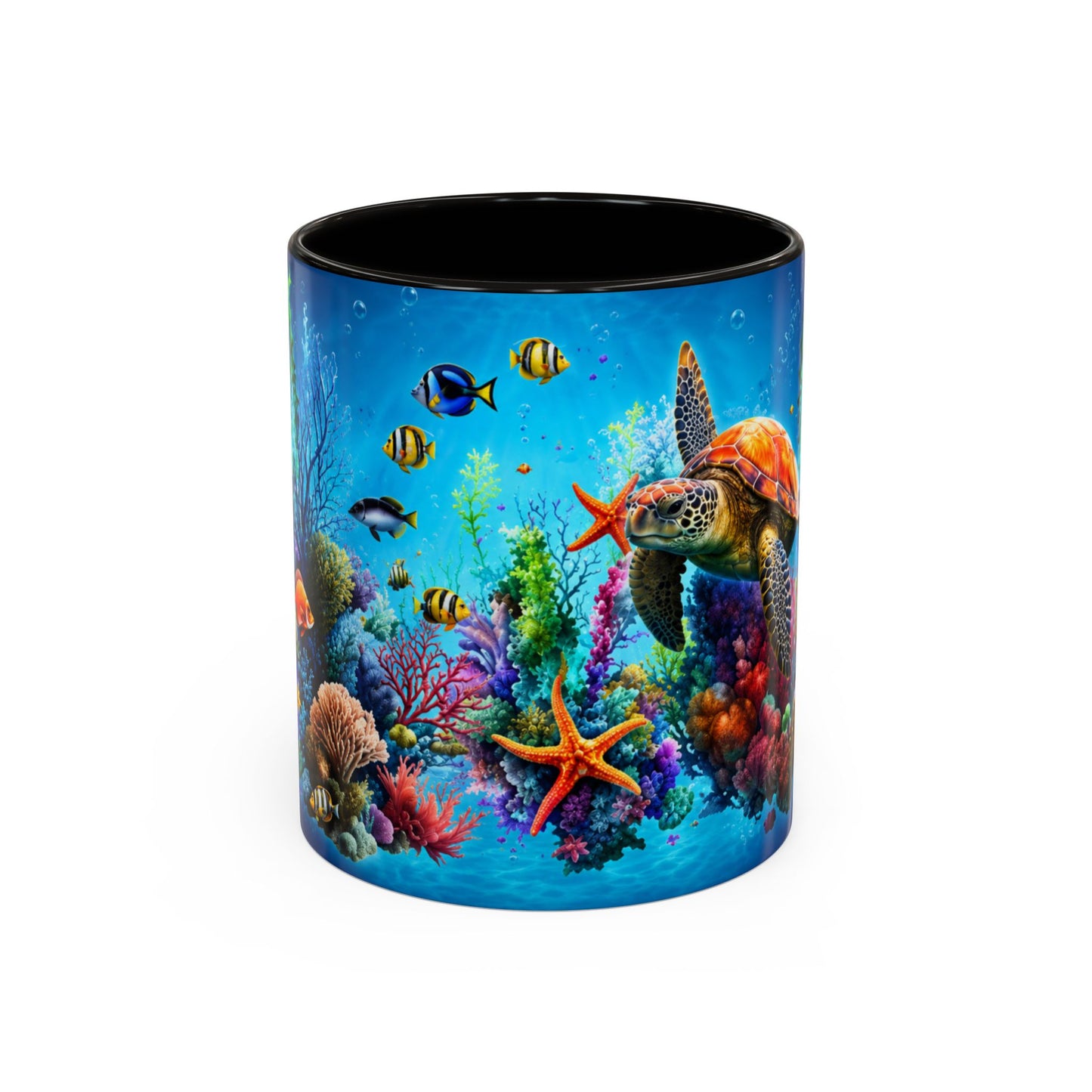 Tasse Tortue Marine Océan Tropical – Mug Fonds Marins Colorés et Poissons Exotiques – Cadeau Mer 325ml