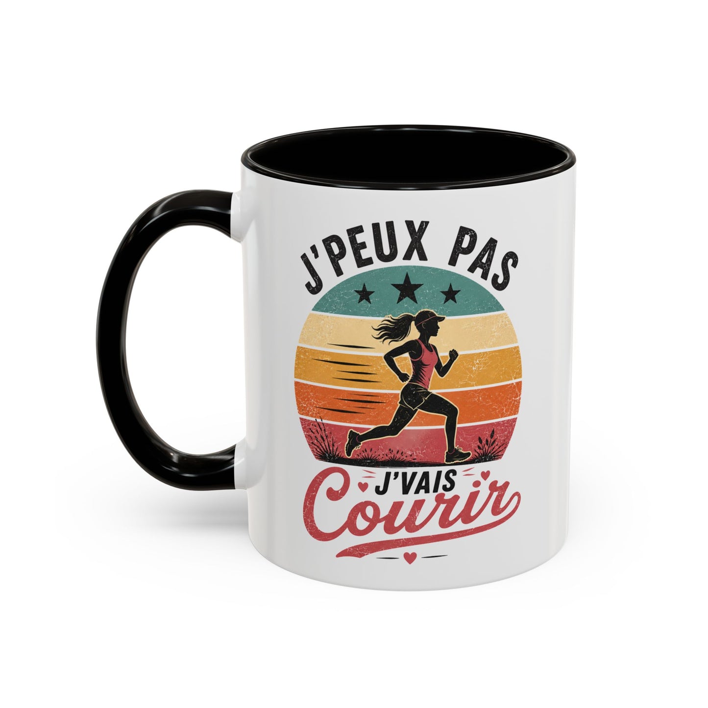 Tasse Femme J’Peux Pas J’Vais Courir – Mug Running Vintage Humoristique – Cadeau Runneuse Jogging Sport 325ml