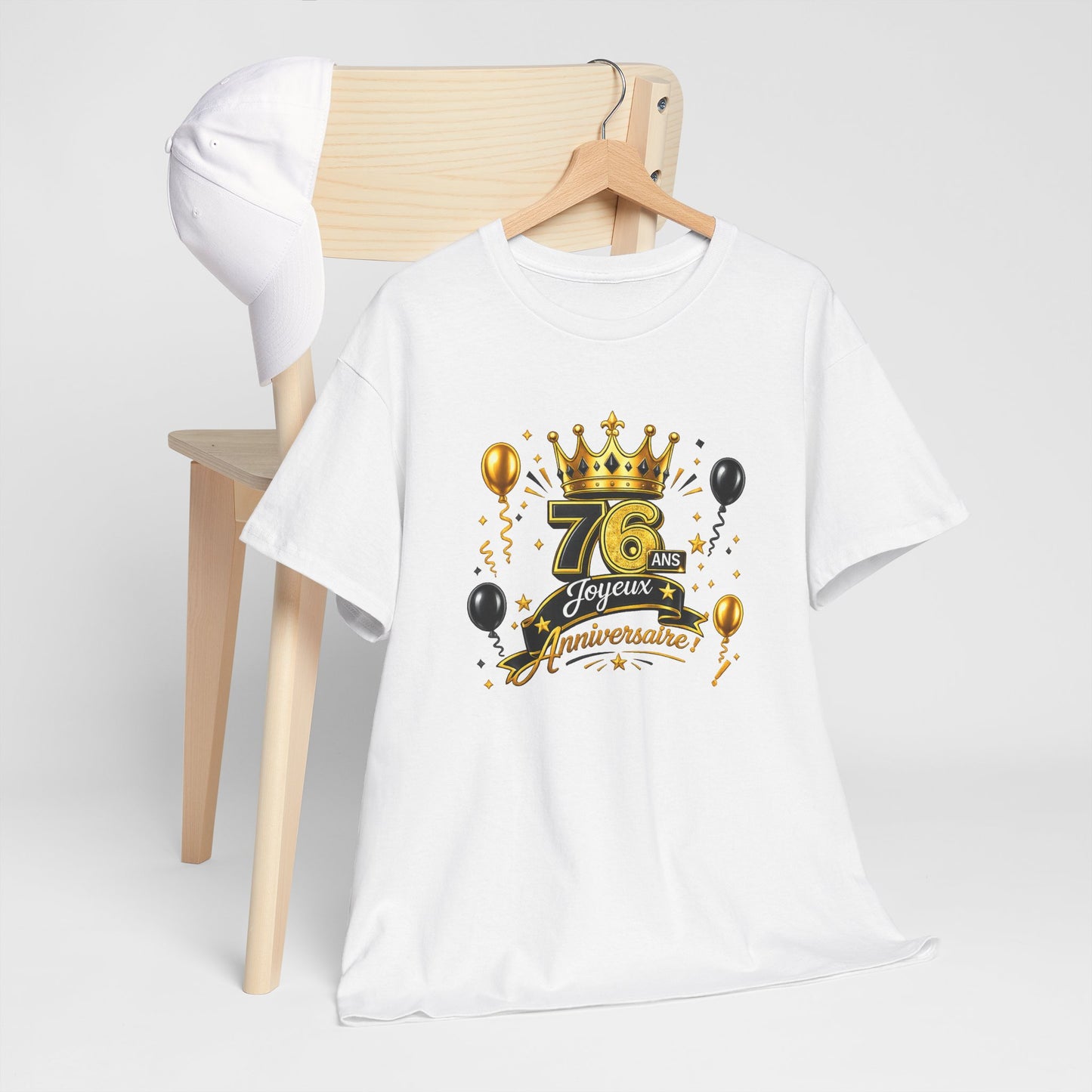 Tee Shirt Anniversaire 76 Ans Homme et Femme – Joyeux Anniversaire – Cadeau 76 Ans