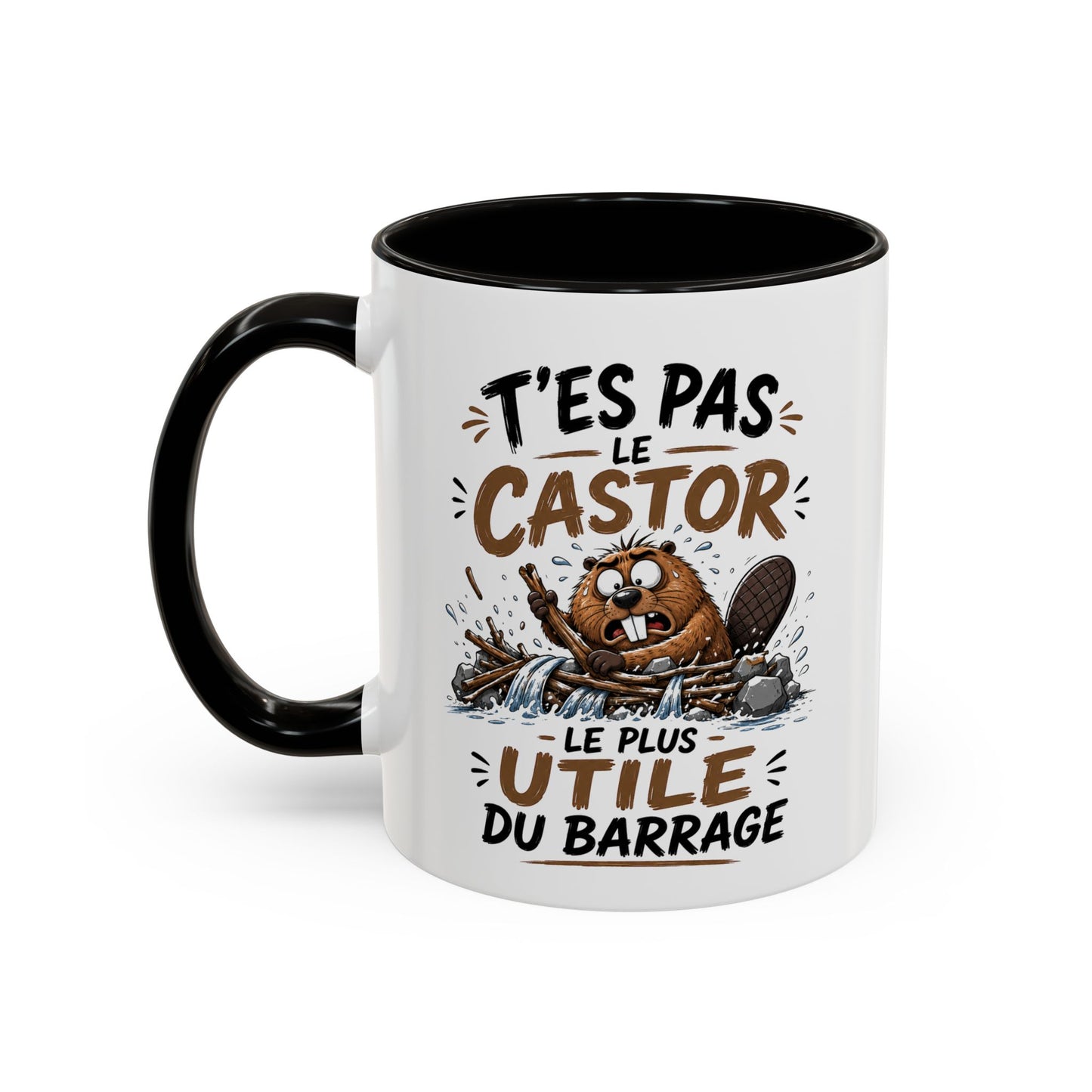 Tasse Humoristique Castor – T’es Pas le Castor le Plus Utile du Barrage – Mug Drôle Animal 325ml