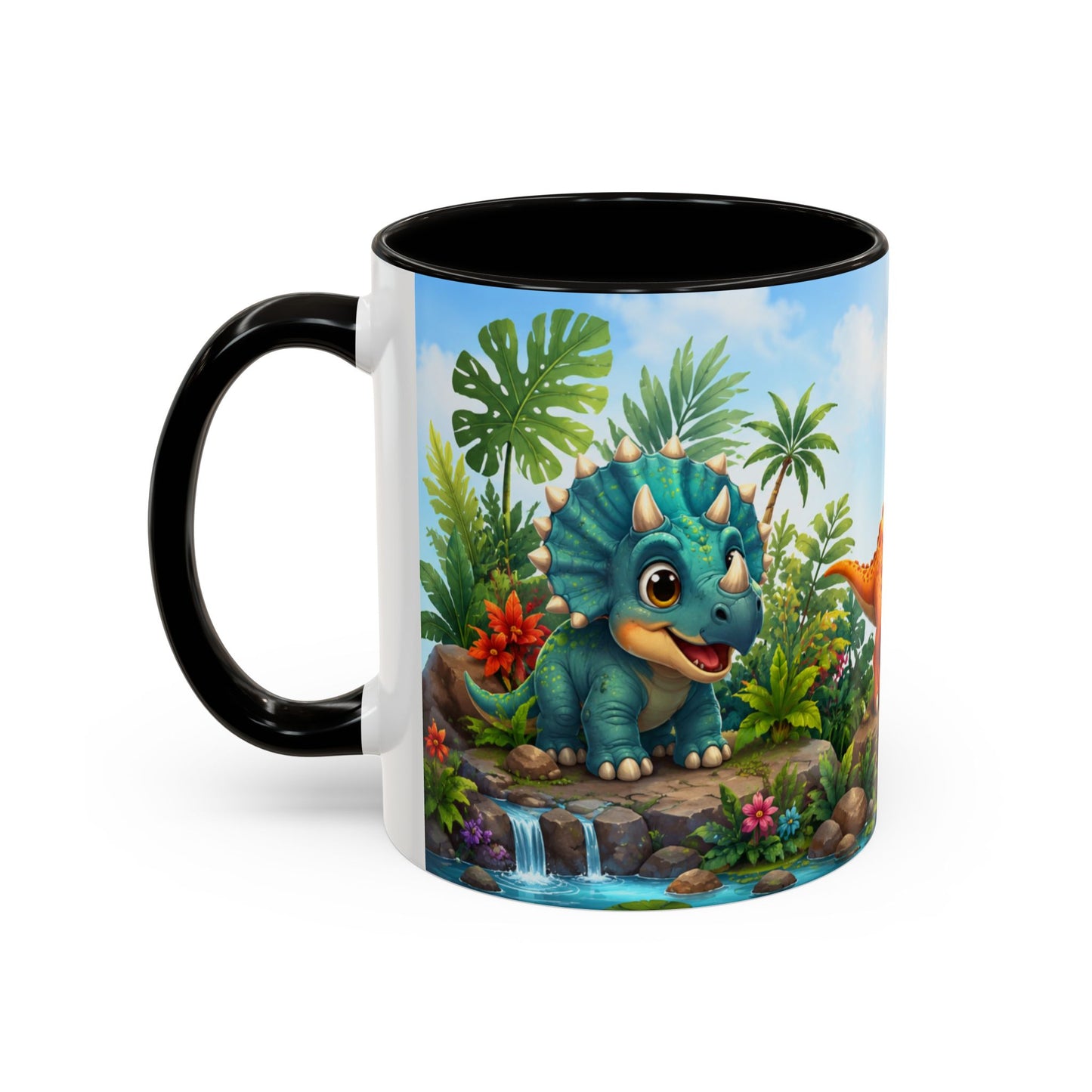 Tasse Dinosaures Mignons – Mug Dinosaure Kawaii Jungle Tropicale – Cadeau Enfant Garçon Fille 325ml