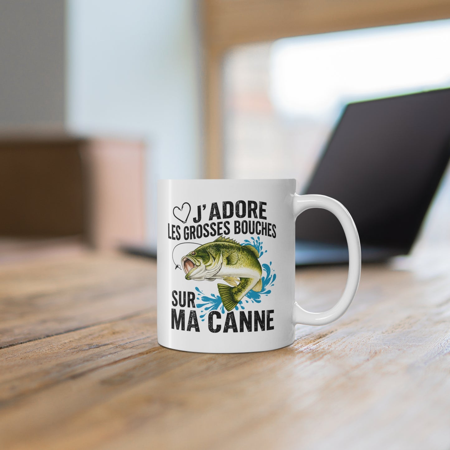 Mug Pêche Grosses Bouches – Tasse Humoristique Poisson – Cadeau Homme Pêcheur Passionné – 325 ml