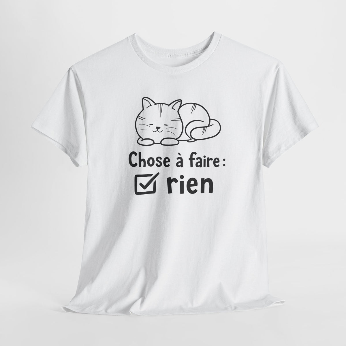 Tee Shirt Chat Homme Femme – Humour Paresse Repos et Sieste – Idée Cadeau Drôle Amoureux des Chats