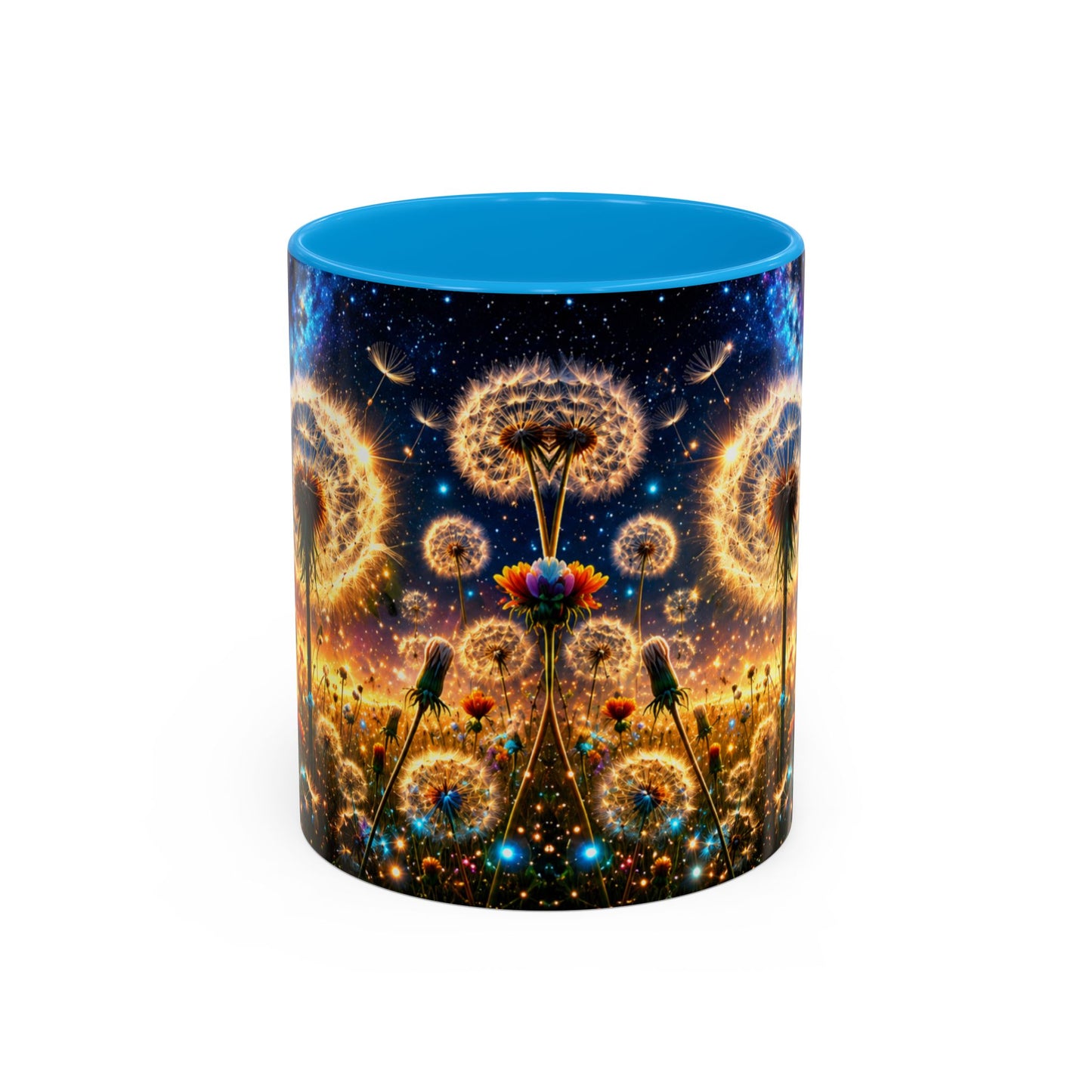 Tasse Pissenlit Féérique – Mug Fleur Cosmique et Étoiles – Cadeau Nature Bohème 325ml