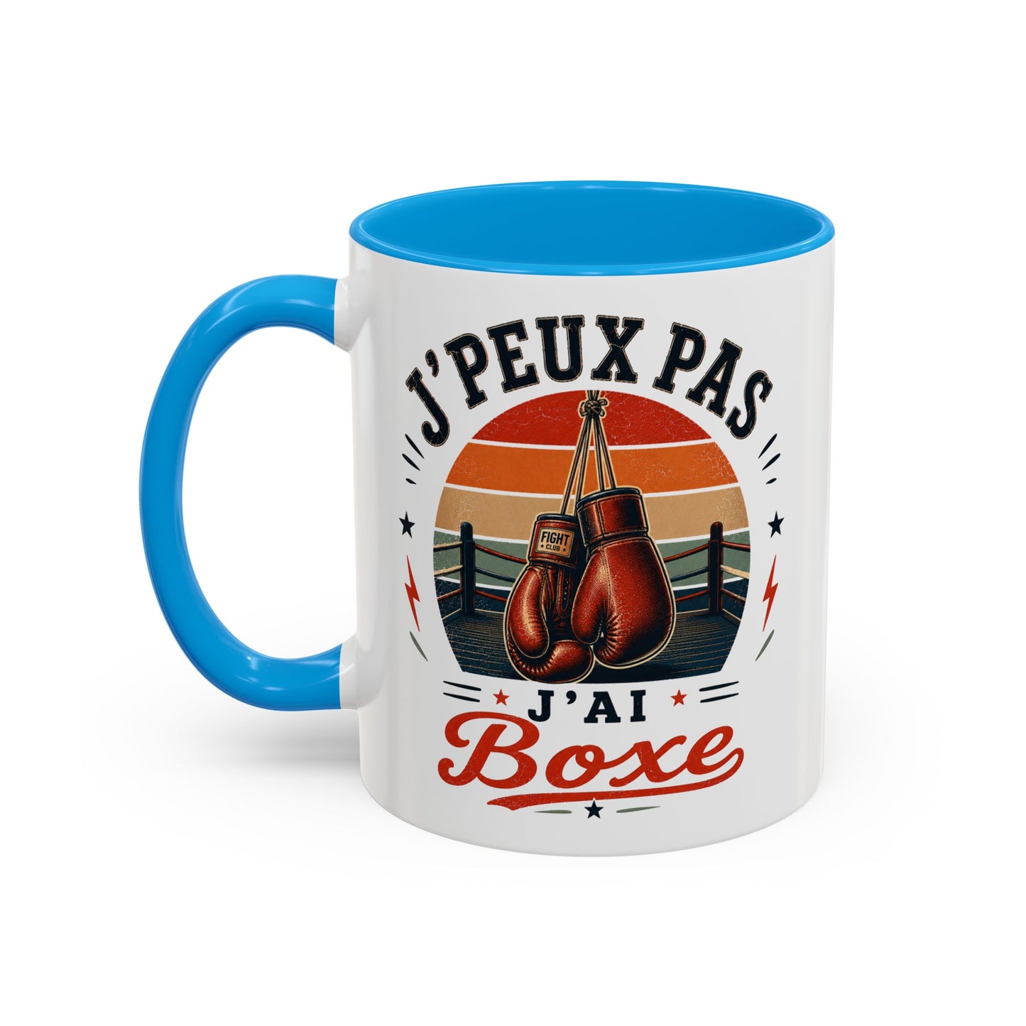 Tasse J’Peux Pas J’Ai Boxe – Mug Boxe Vintage Humoristique – Cadeau Boxeur Homme Femme 325ml