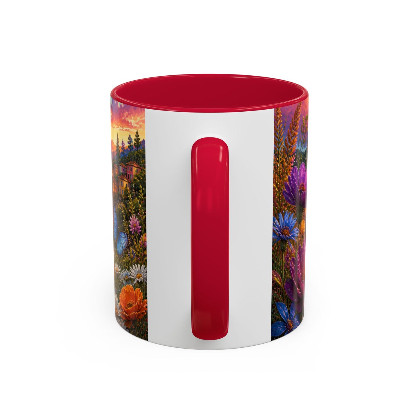 Tasse Renard et Fleurs Colorées – Mug Animal Nature et Montgolfières – Design Artistique Féérique – Céramique 325ml