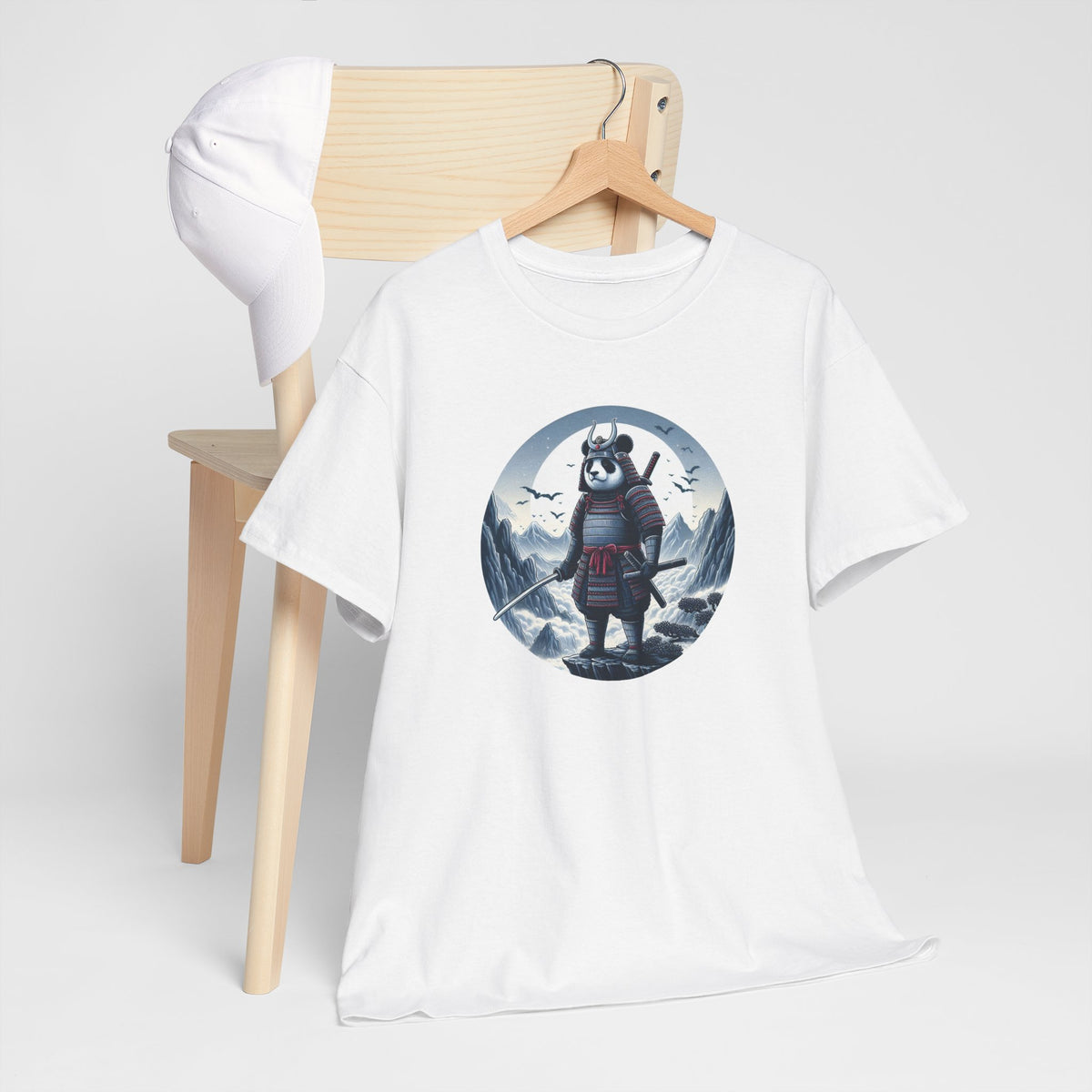 Tee Shirt Panda Samouraï Homme Femme – T-Shirt Guerrier Japonais Panda – Armure Katana Montagne – Idée Cadeau Originale