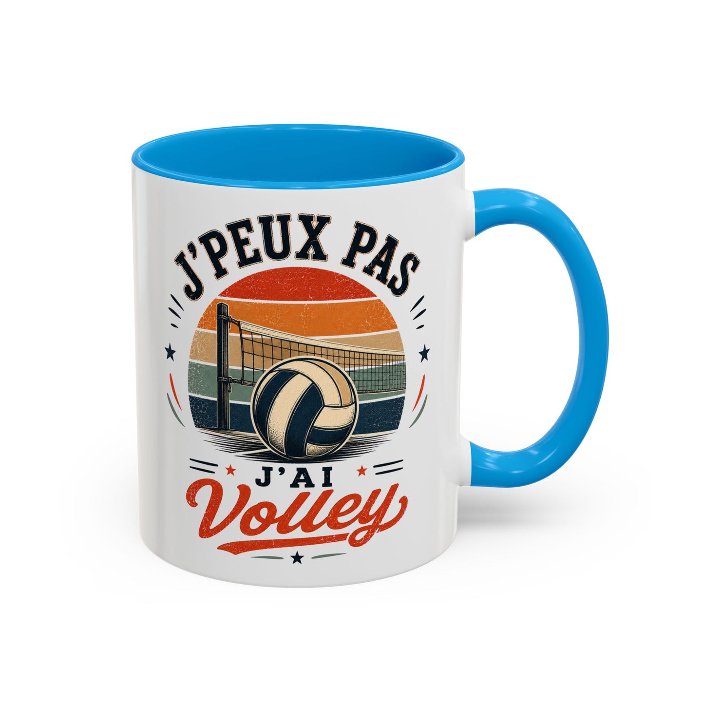 Tasse J’Peux Pas J’Ai Volley – Mug Volley Vintage Humoristique – Cadeau Joueur Homme Femme 325ml