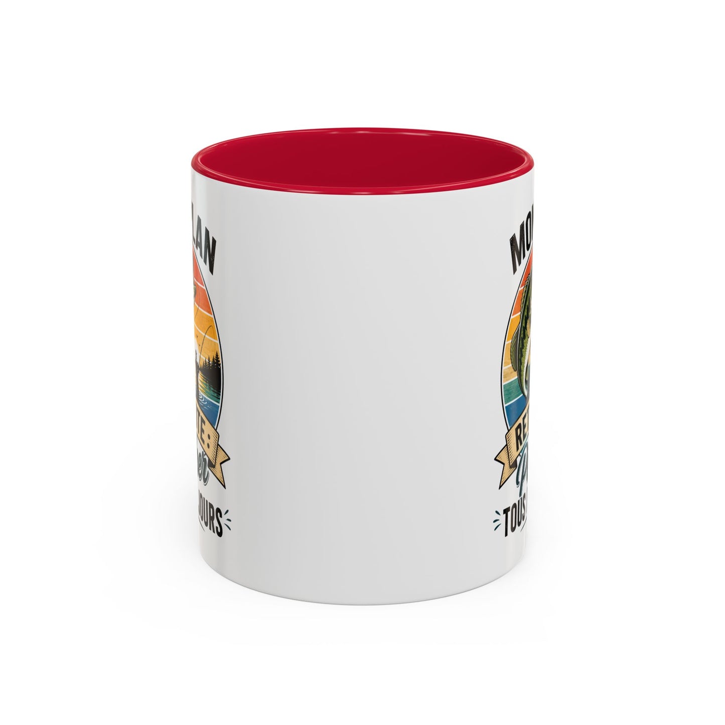 Mug Retraite Pêche – Tasse Humoristique Poisson – Cadeau Homme Futur Retraité Passionné de Loisirs en Plein Air – 325 ml Noir Bleu Rouge