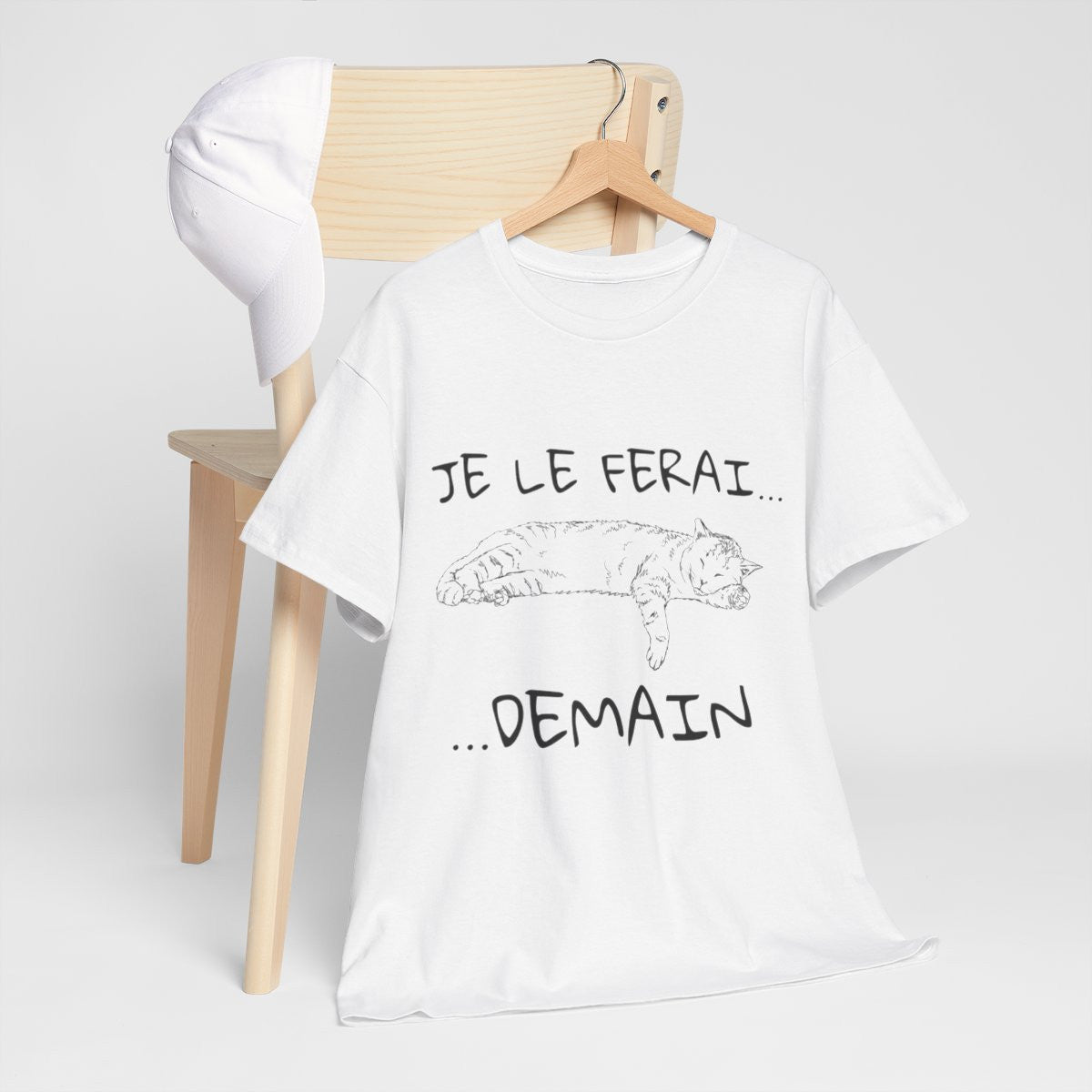 Tee Shirt Unisex Je le ferai... Demain... Chat Idée cadeau humour drôle amusant