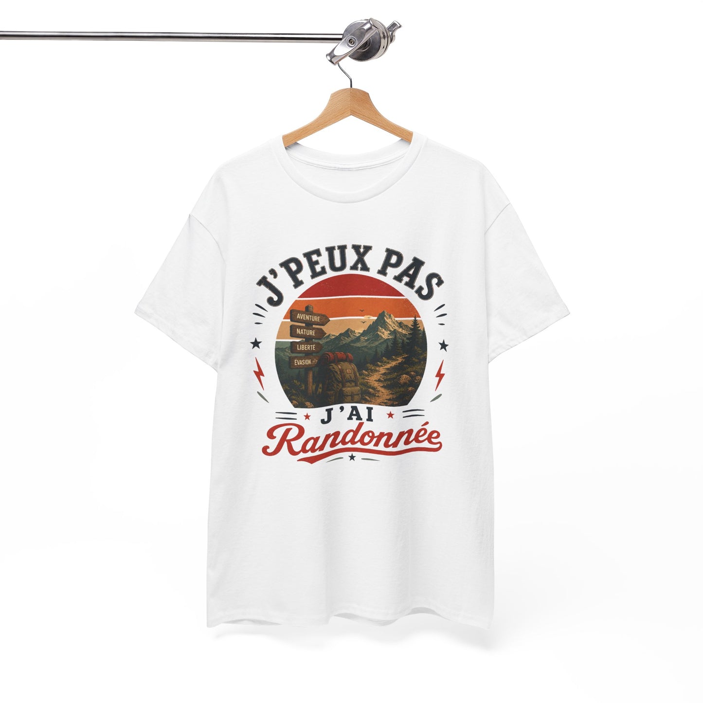 T-ShirtHomme Femme – J’Peux Pas J’Ai Randonnée – Tee Shirt Randonneur Randonneuse Montagne Trekking Marche Nature Aventure Outdoor Cadeau Passion